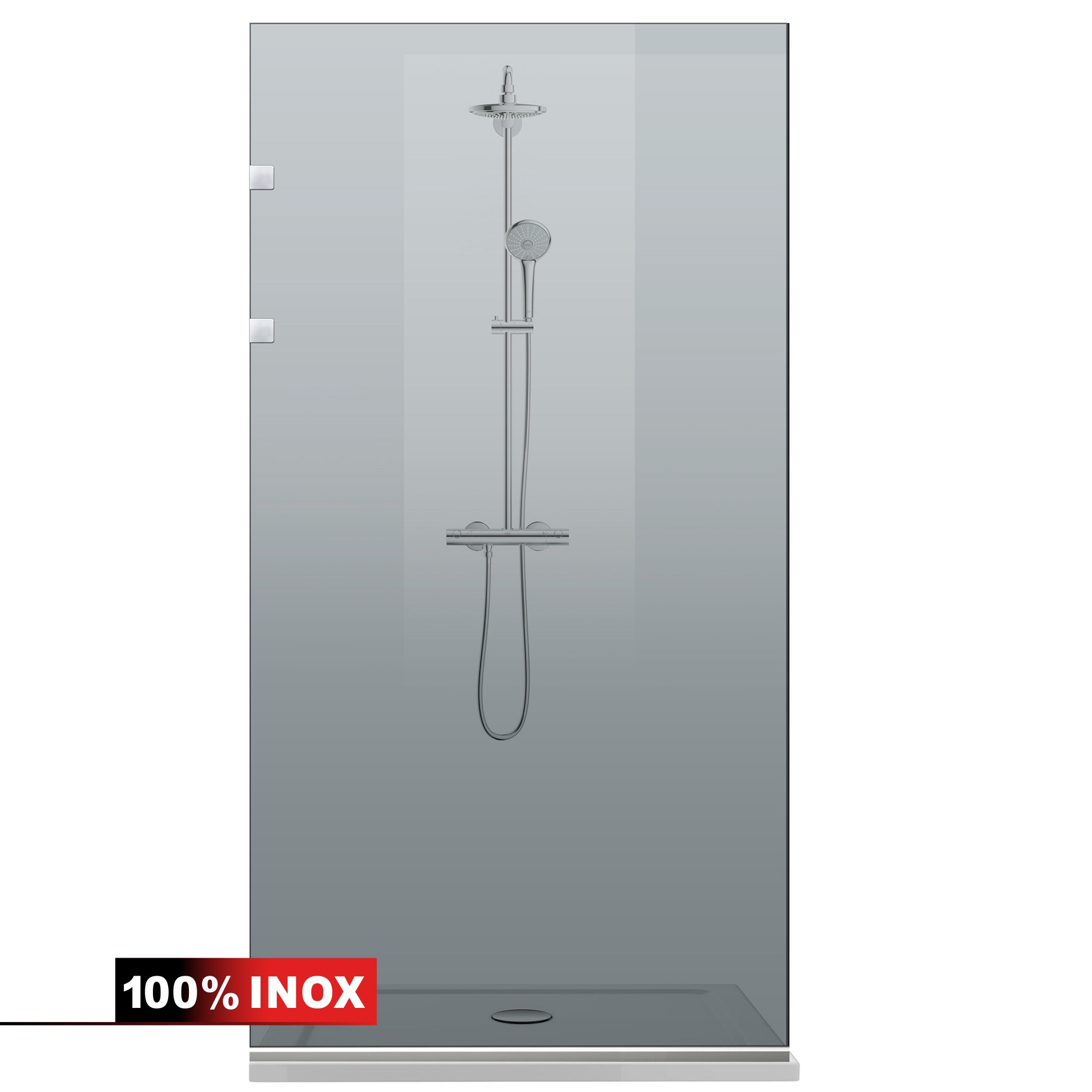 Shower Screens Walk-in, Shower wall Stainless steel, #Grey