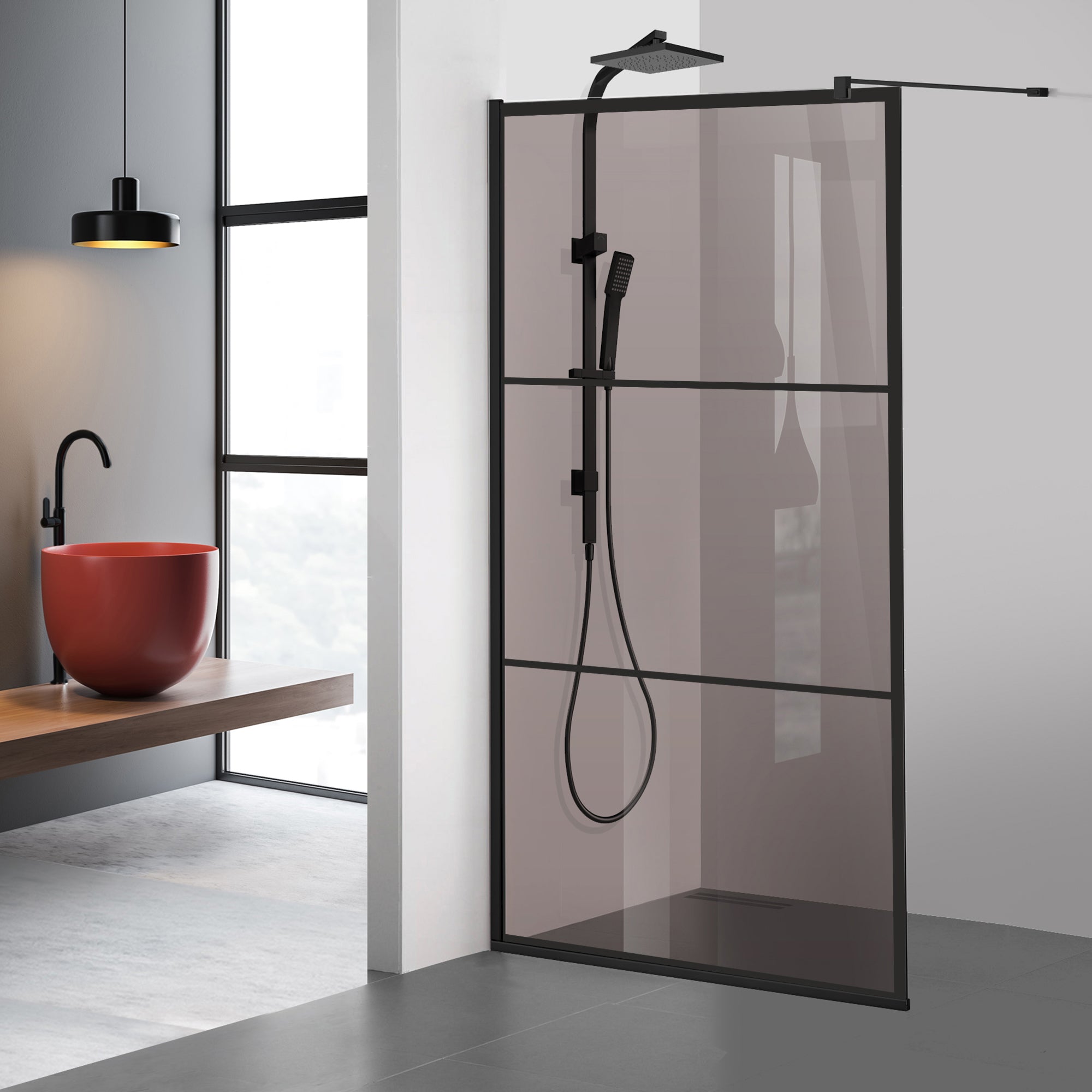 Shower Screens Walk-in, Black shower wall, #Bronze #Bronze