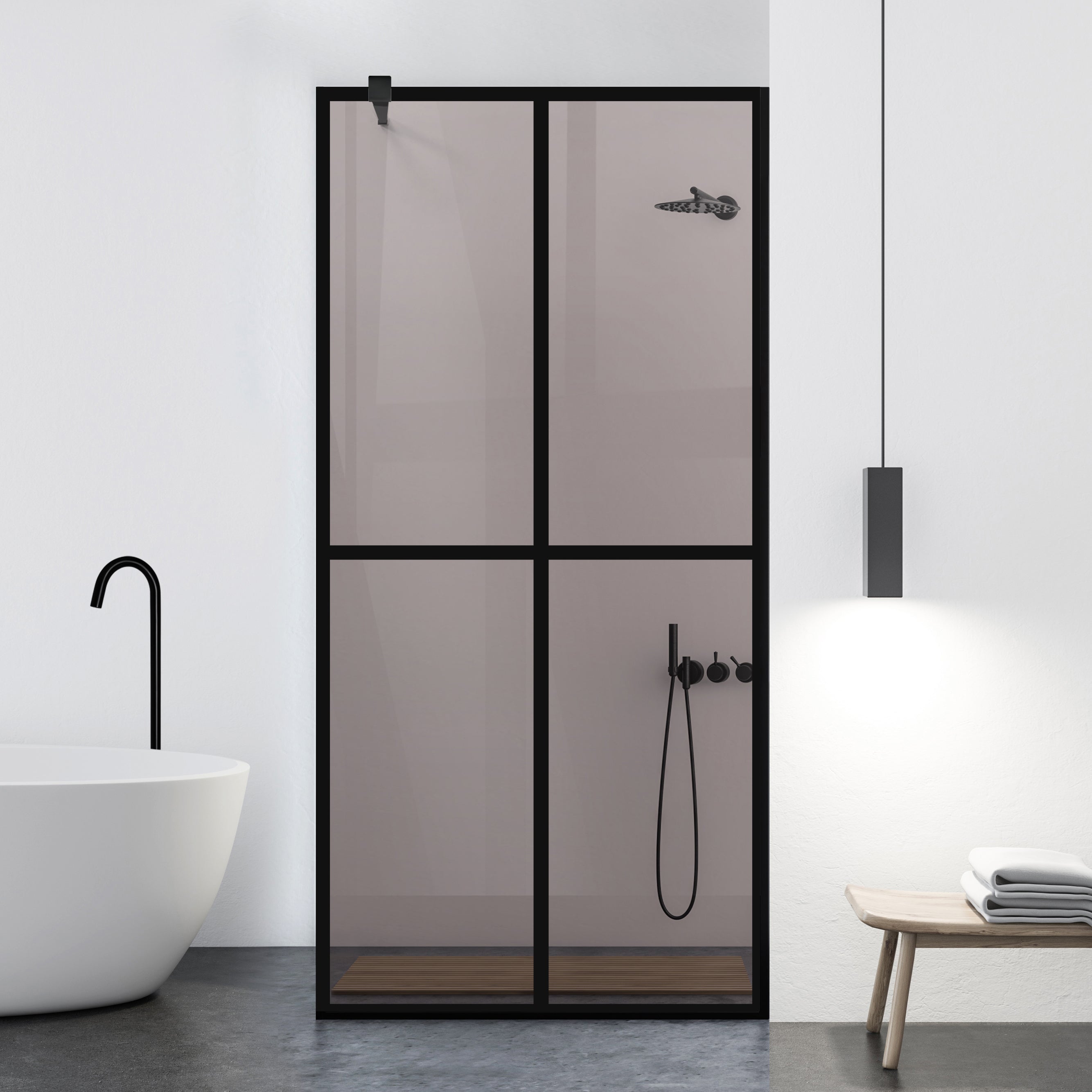 Paravan dus Walk-in, Perete dus Negru, #Bronz