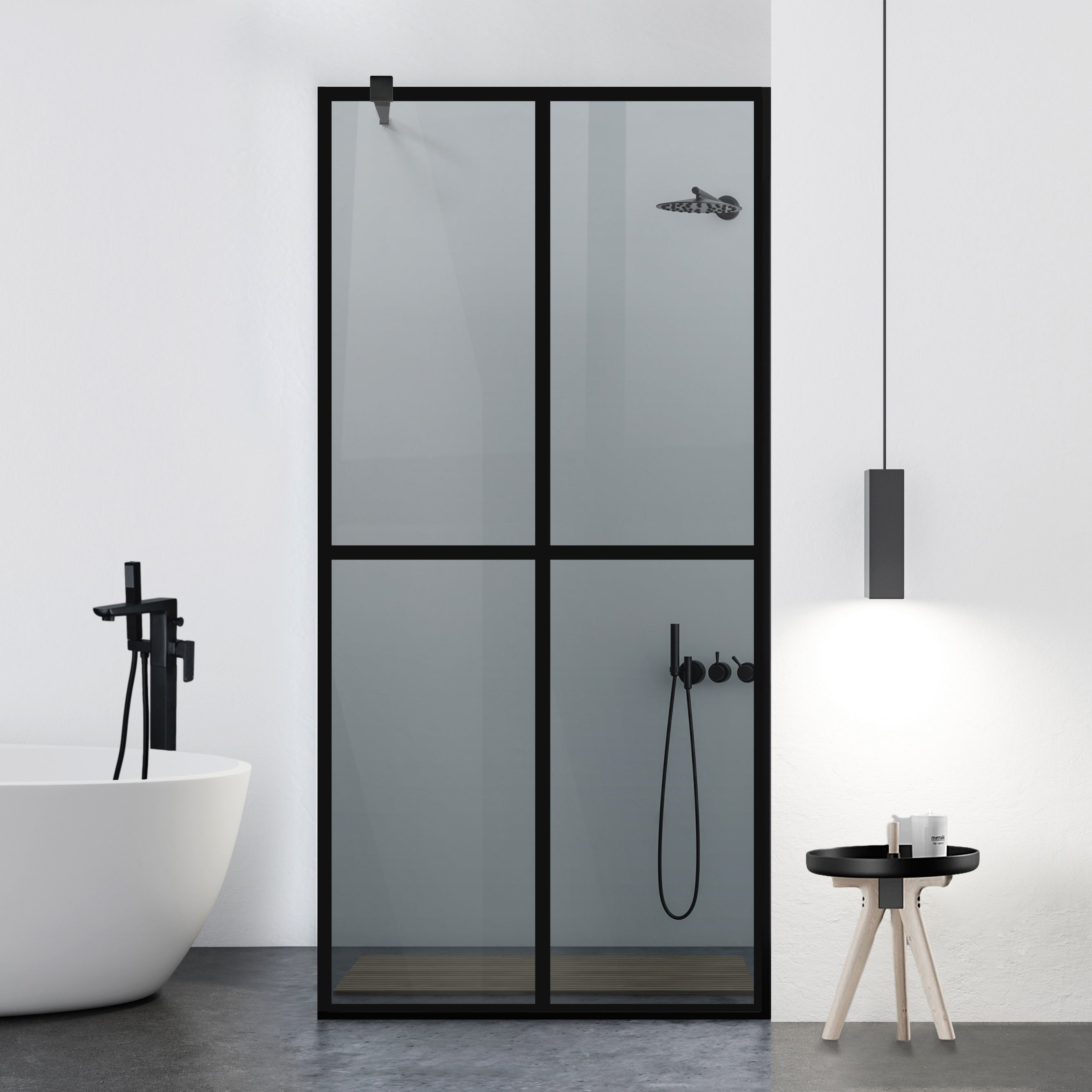 Paravan dus Walk-in, Perete dus Negru, #Gri