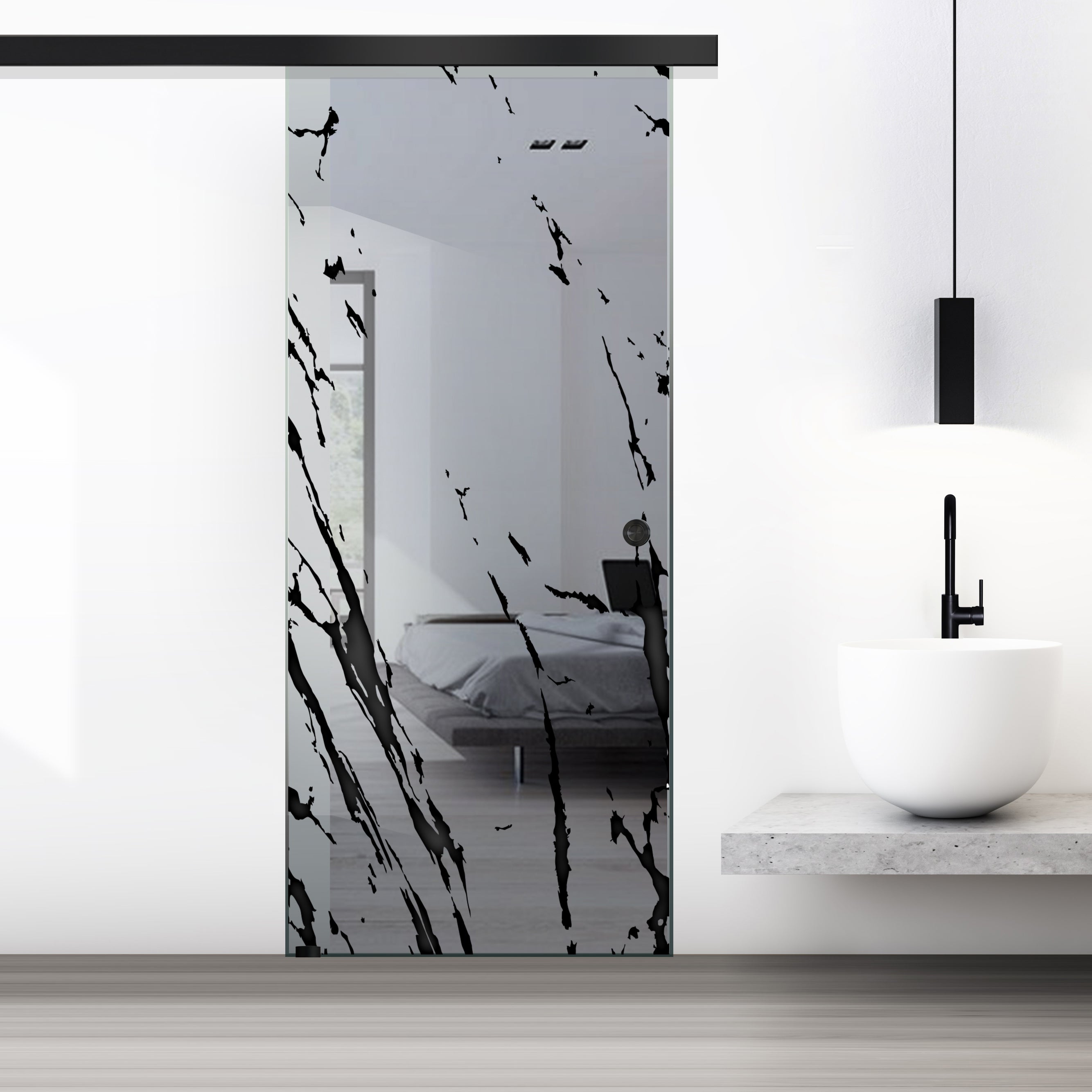 Sliding glass door, interior Glass door #Grey