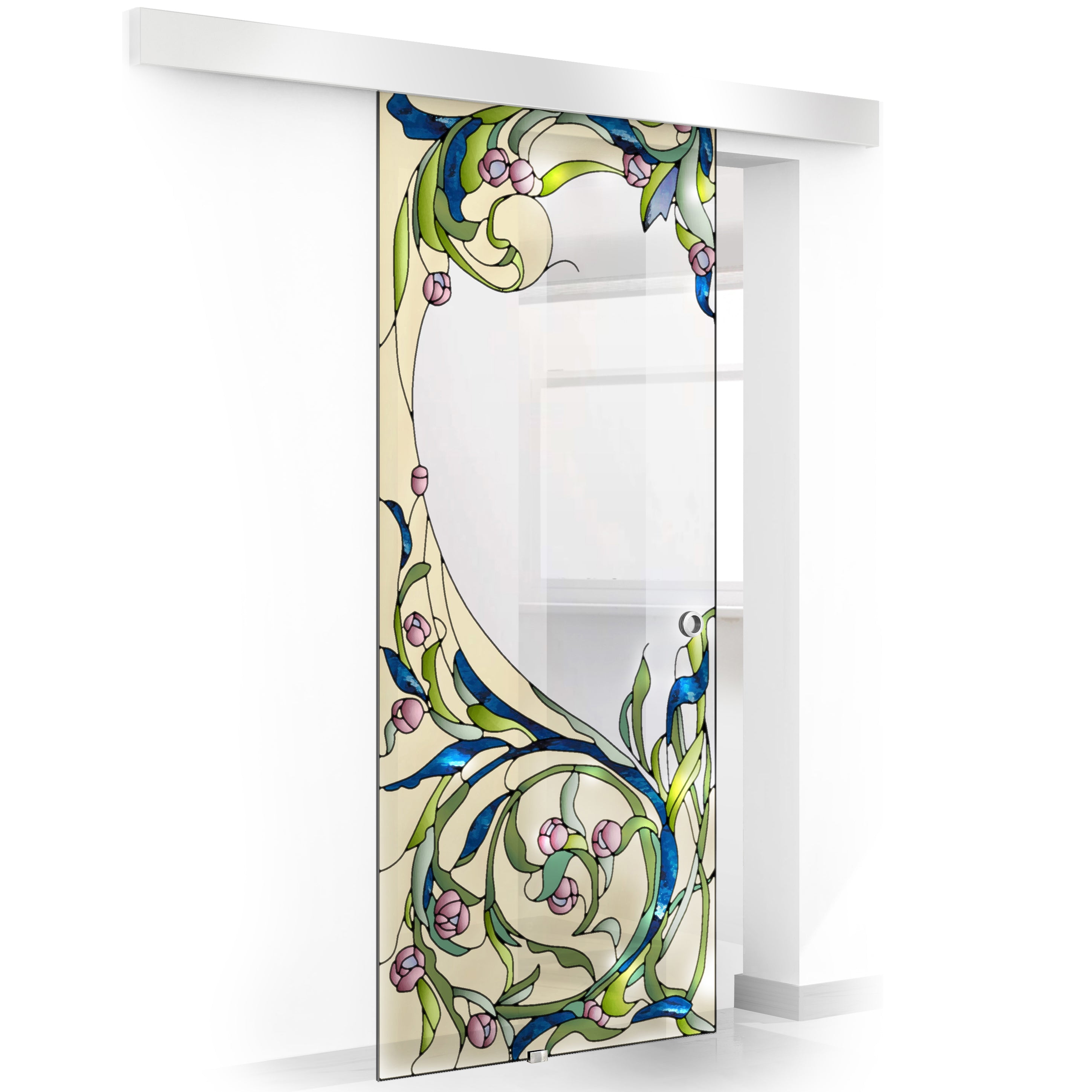 Stained glass door, Sliding glass door #Clear
