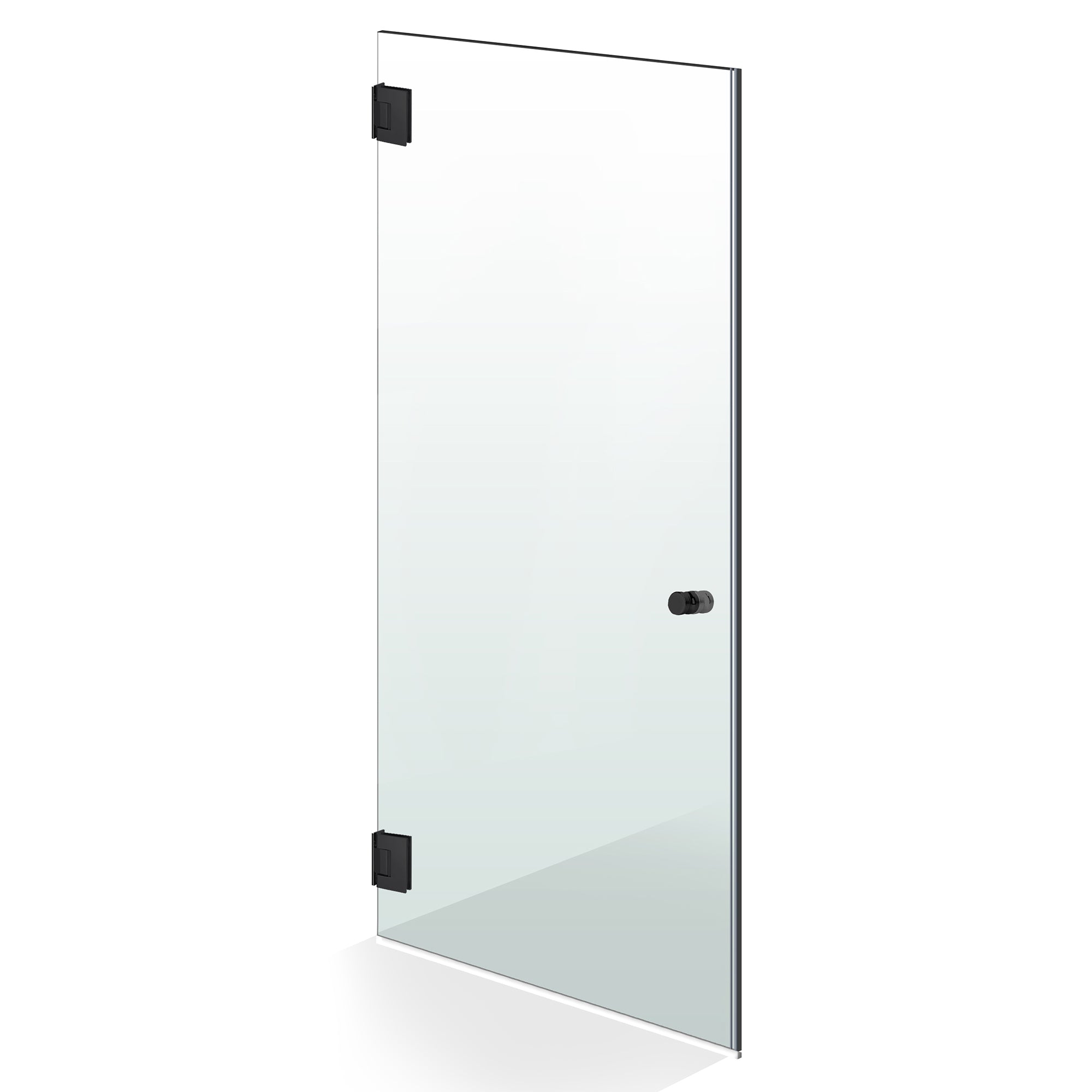 Hinged glass door black, #Clear