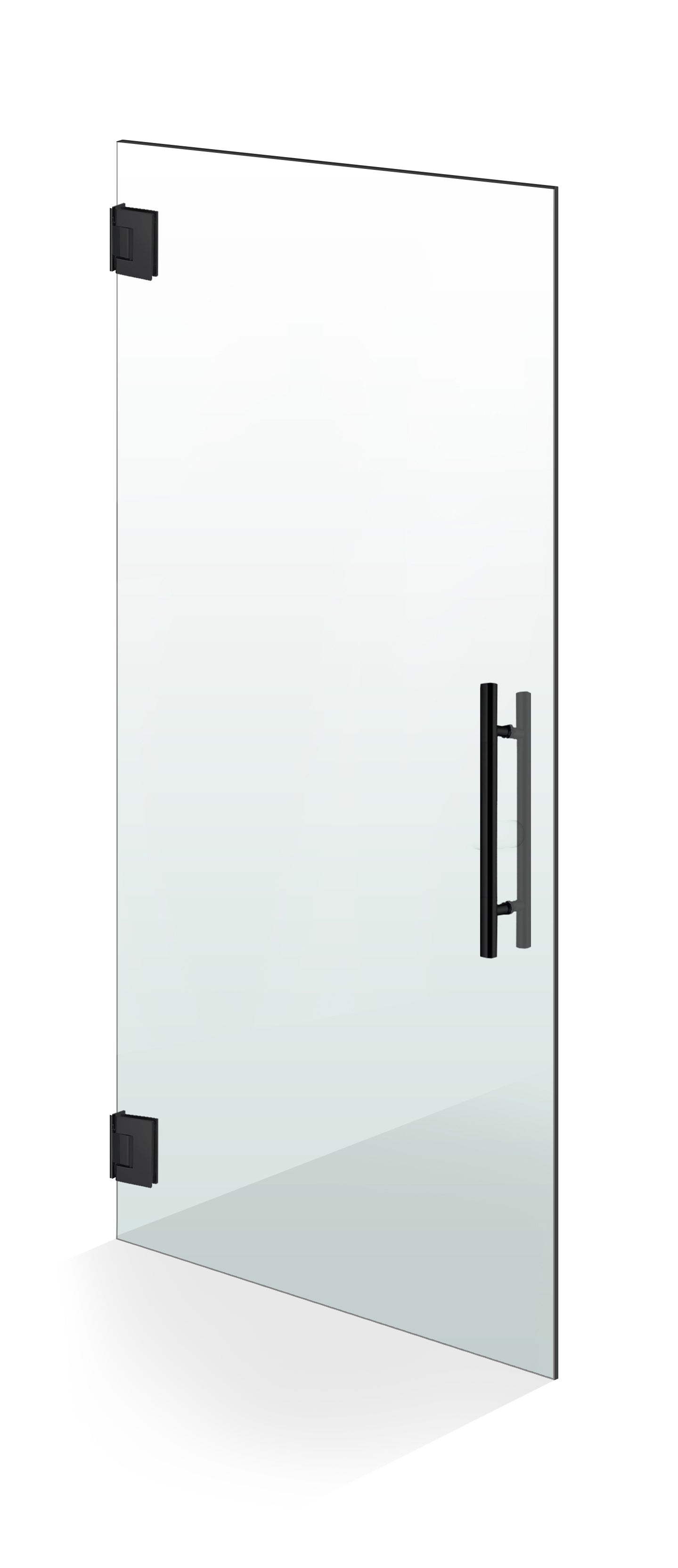 Hinged glass door black, #Clear