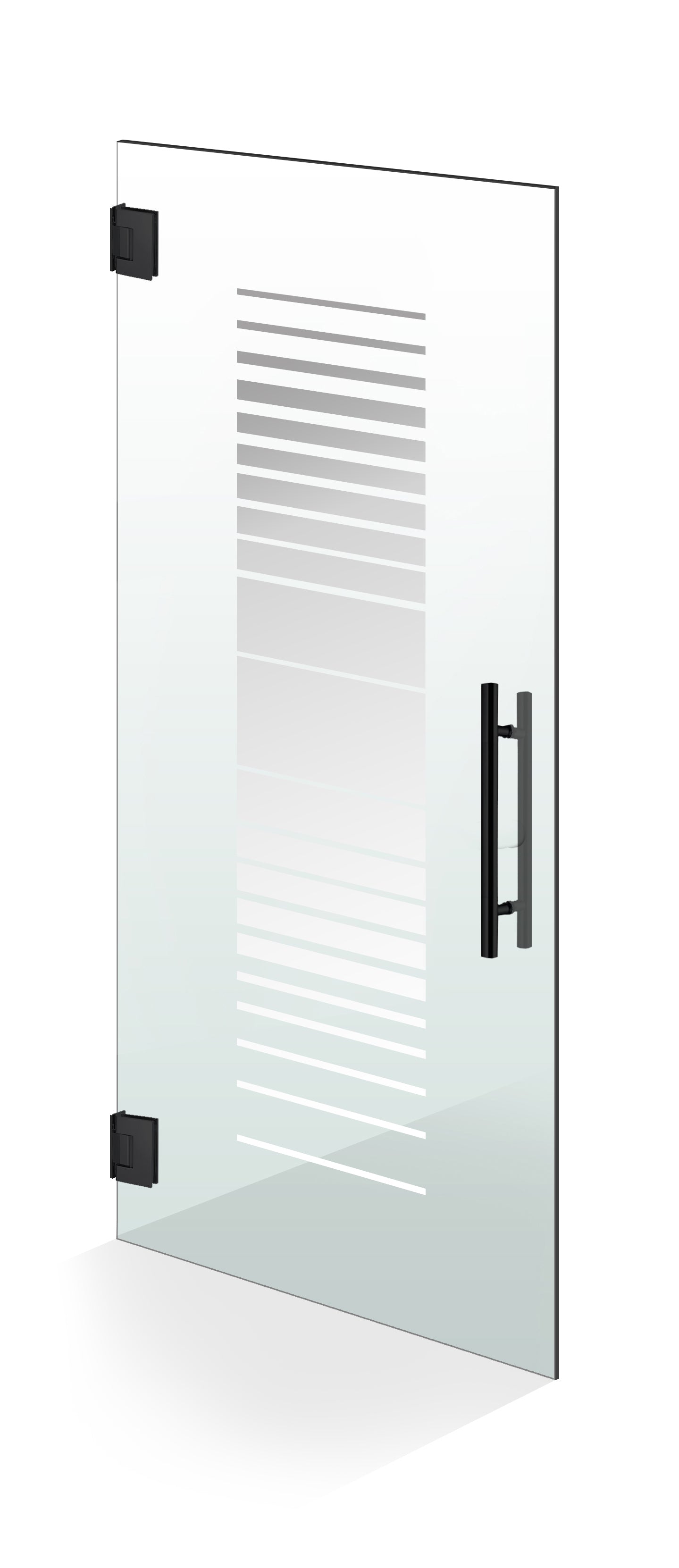 Hinged glass door black, #Clear