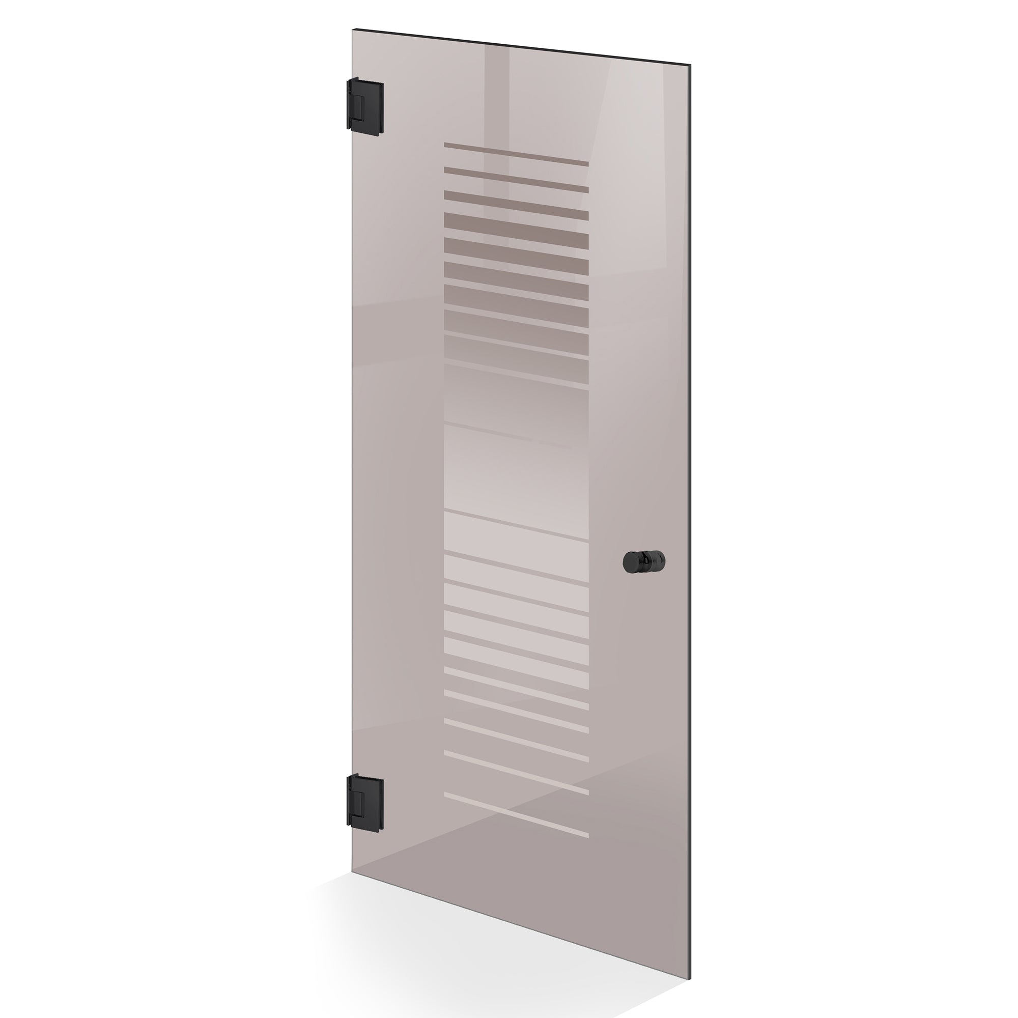 Hinged glass door black, #Bronze