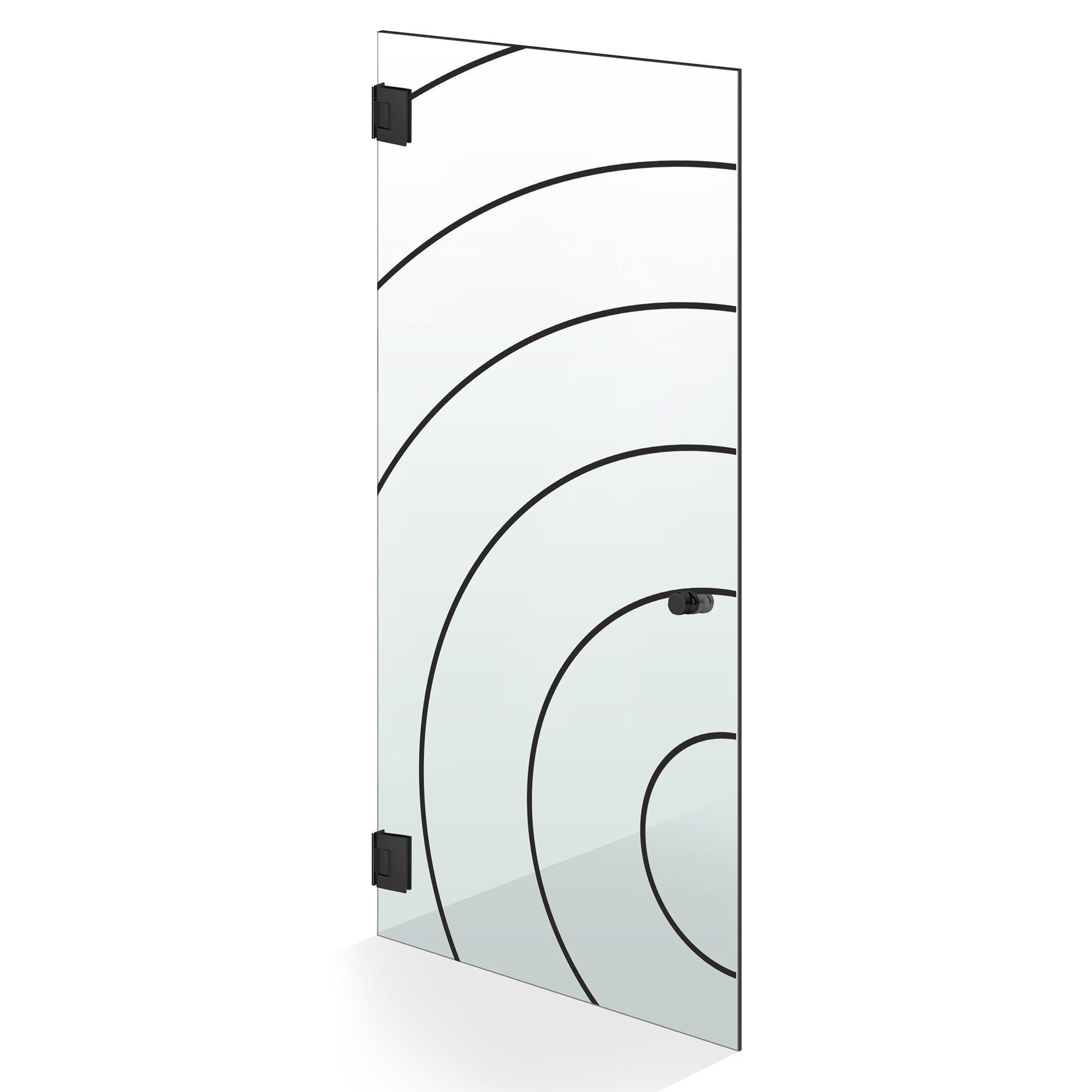 Hinged glass door black, #Clear