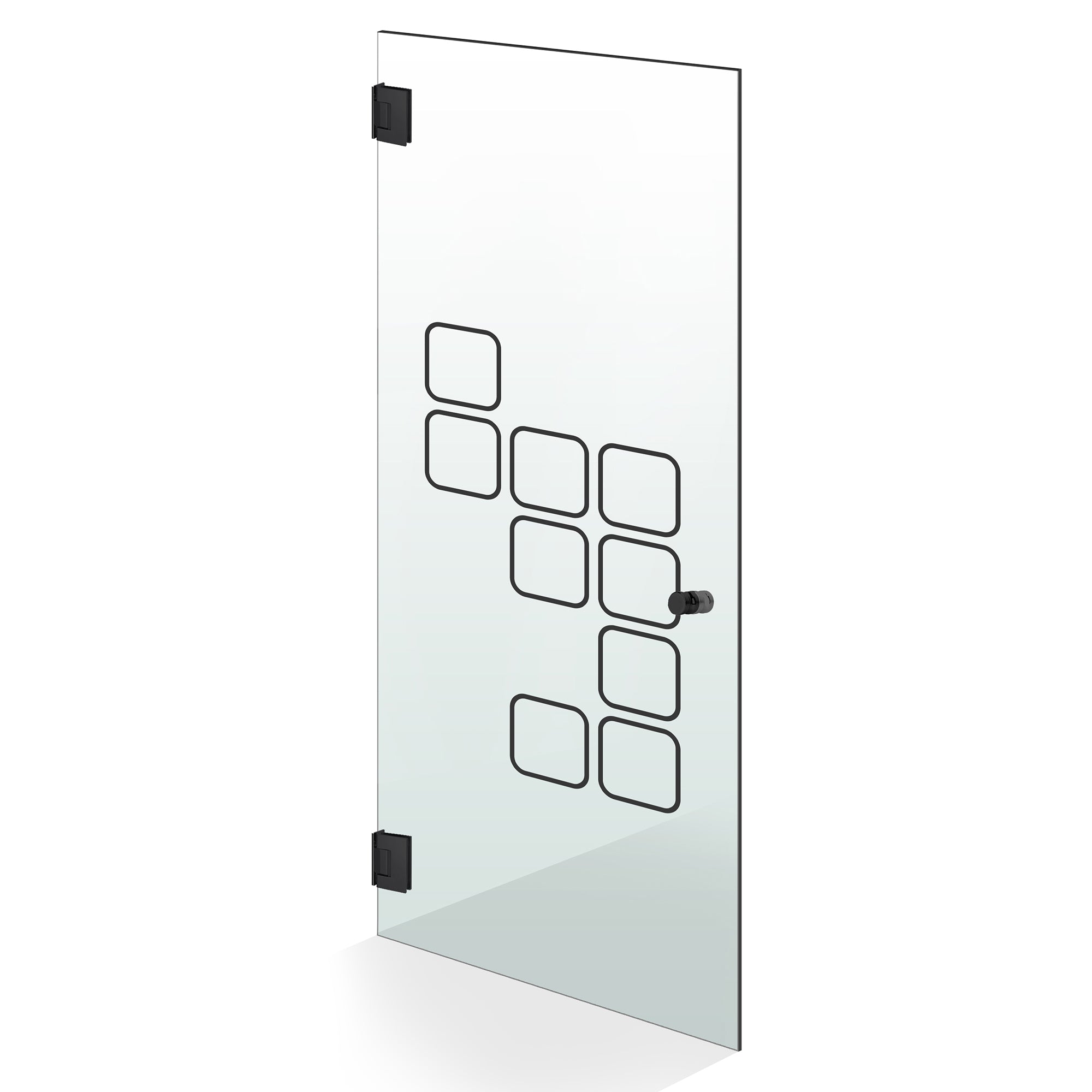 Hinged glass door black, #Clear