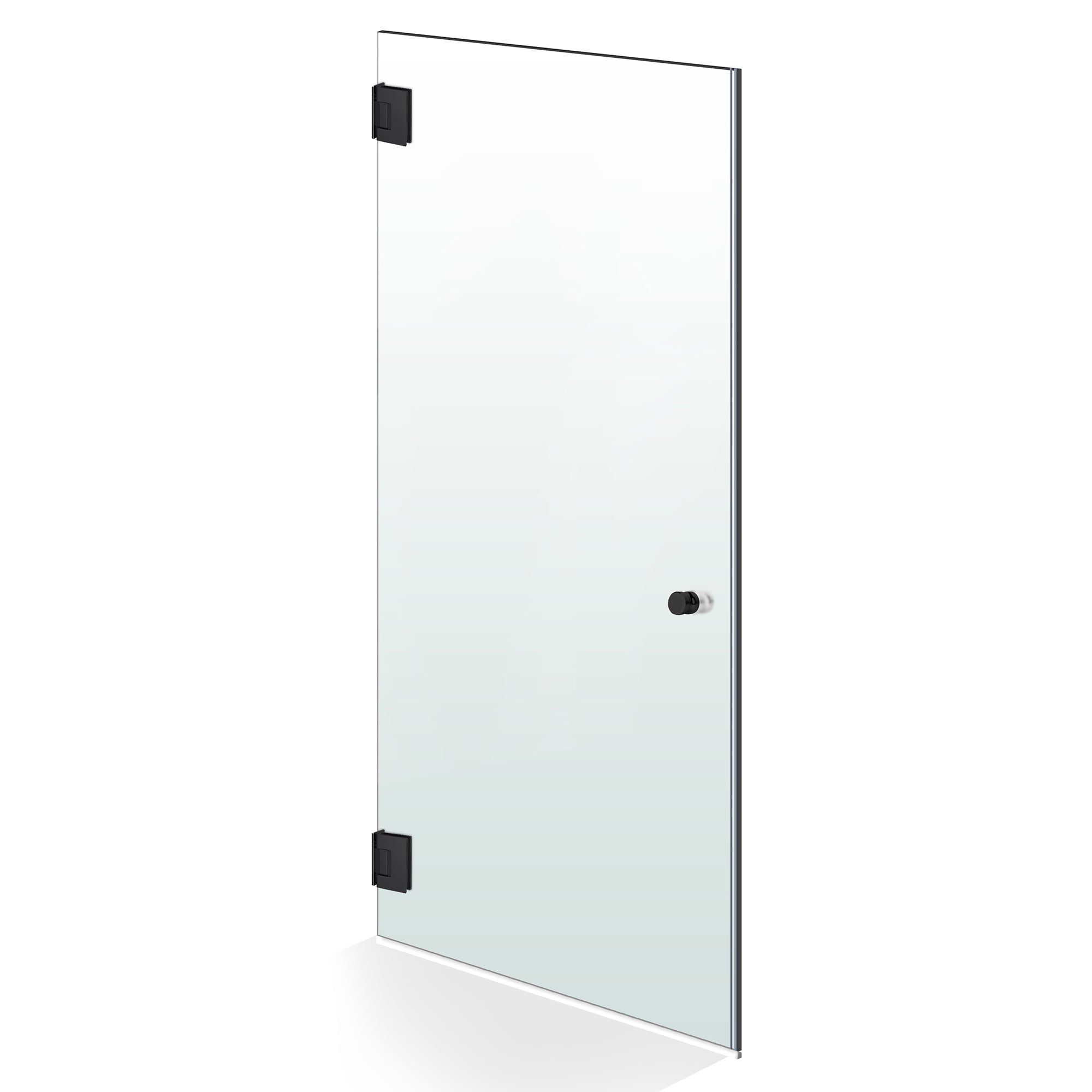 Hinged glass door black, #Satiné