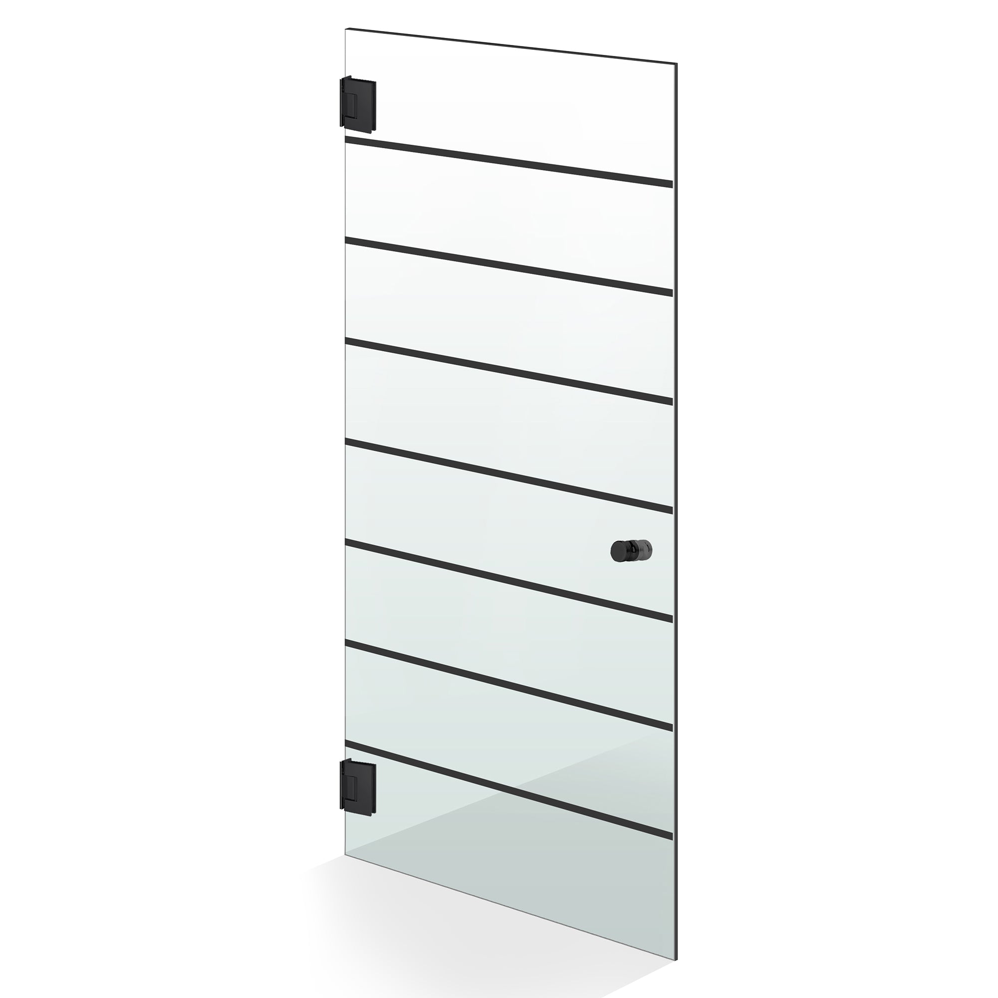 Hinged glass door black, #Clear