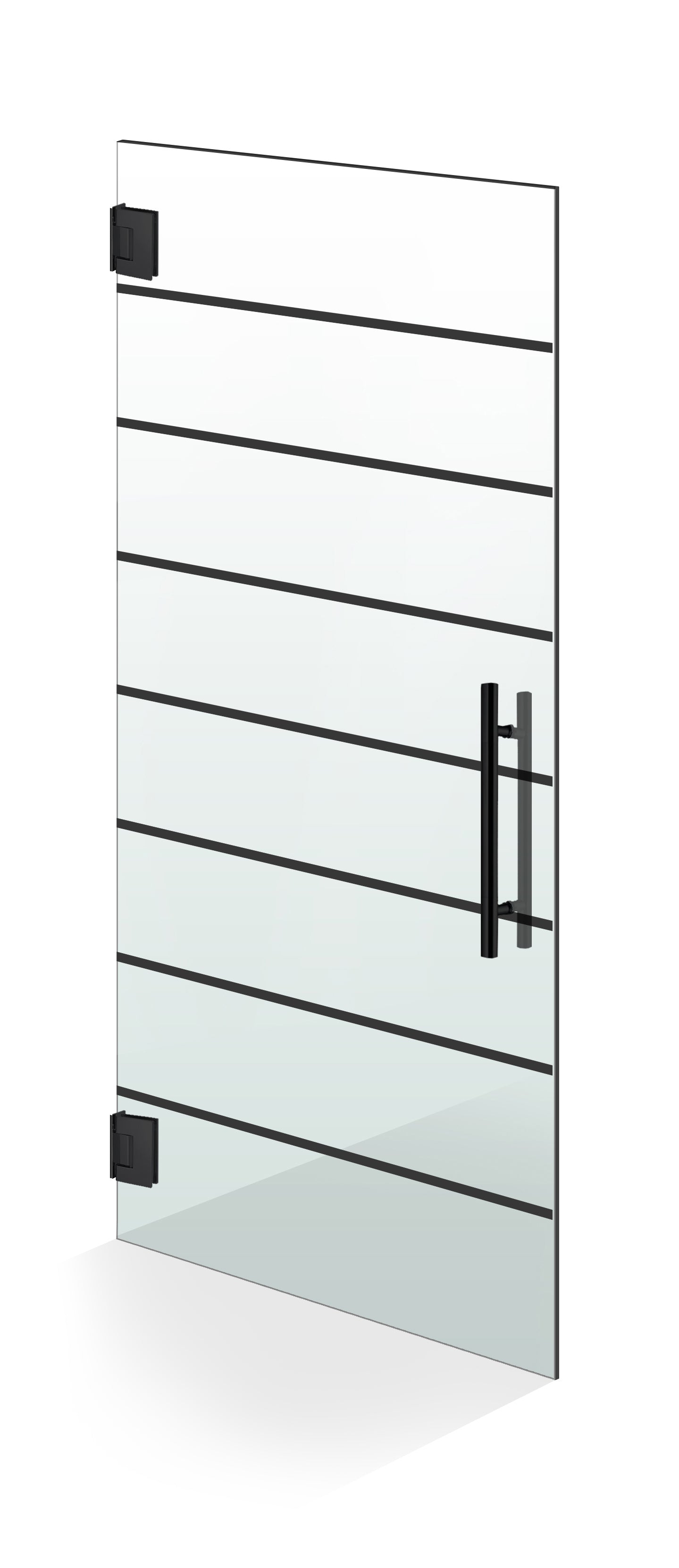 Hinged glass door black, #Clear
