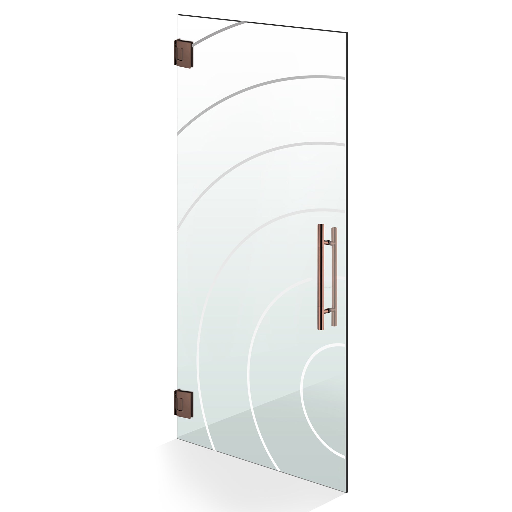 Hinged glass door copper, #Clear