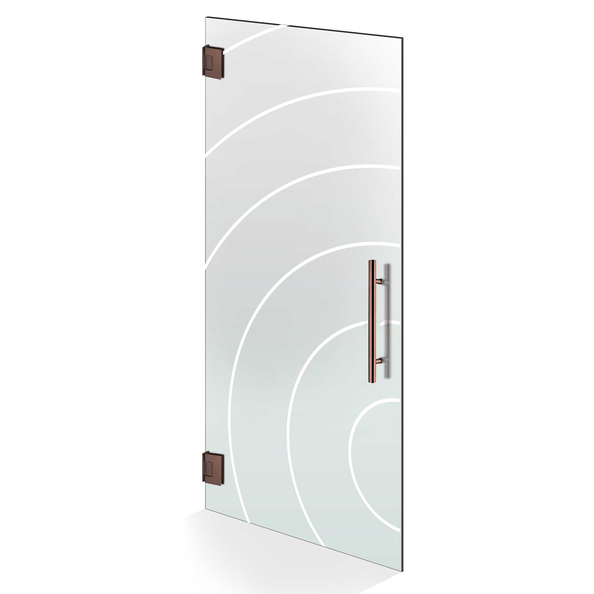 Hinged glass door copper, #Satiné