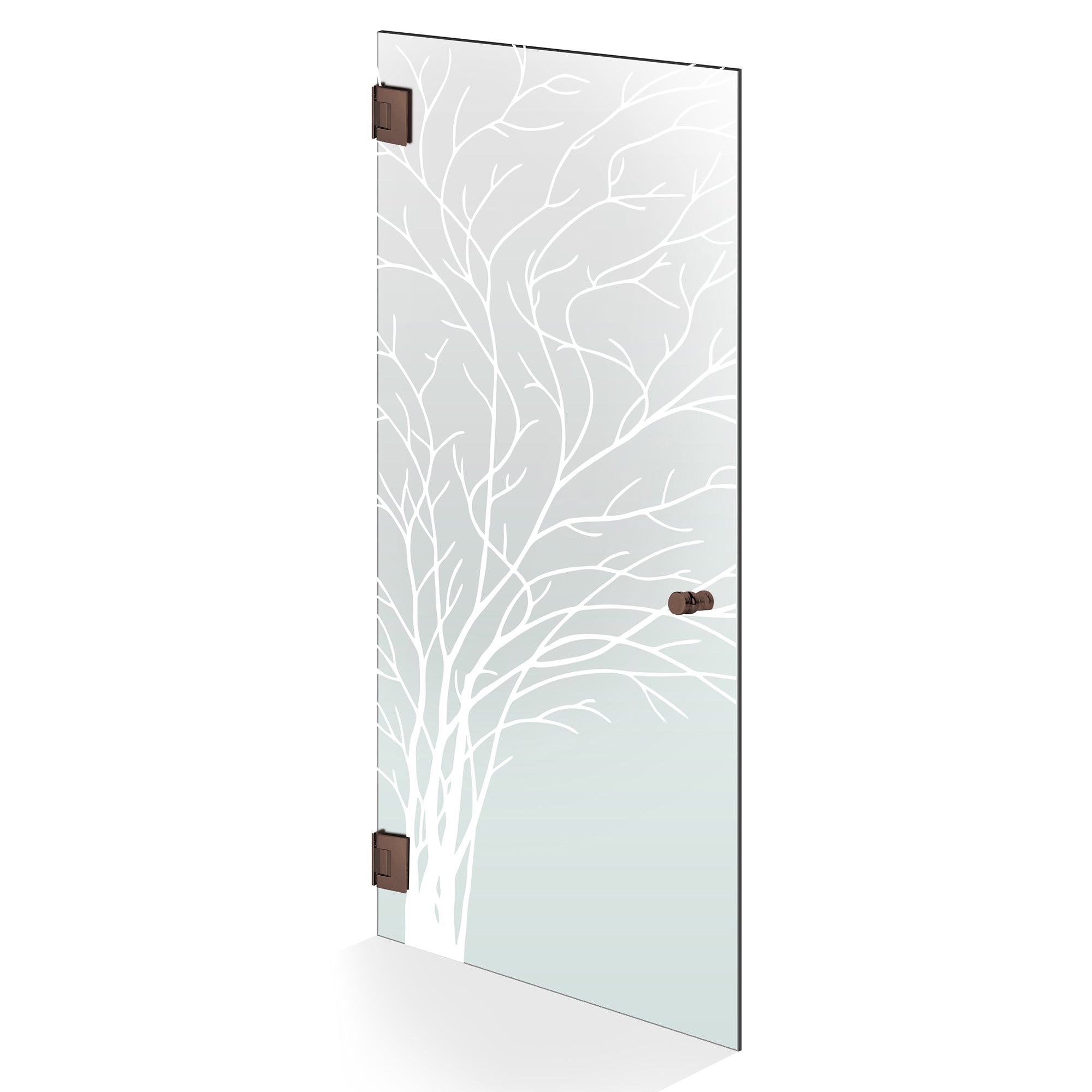 Hinged glass door copper, #Satiné
