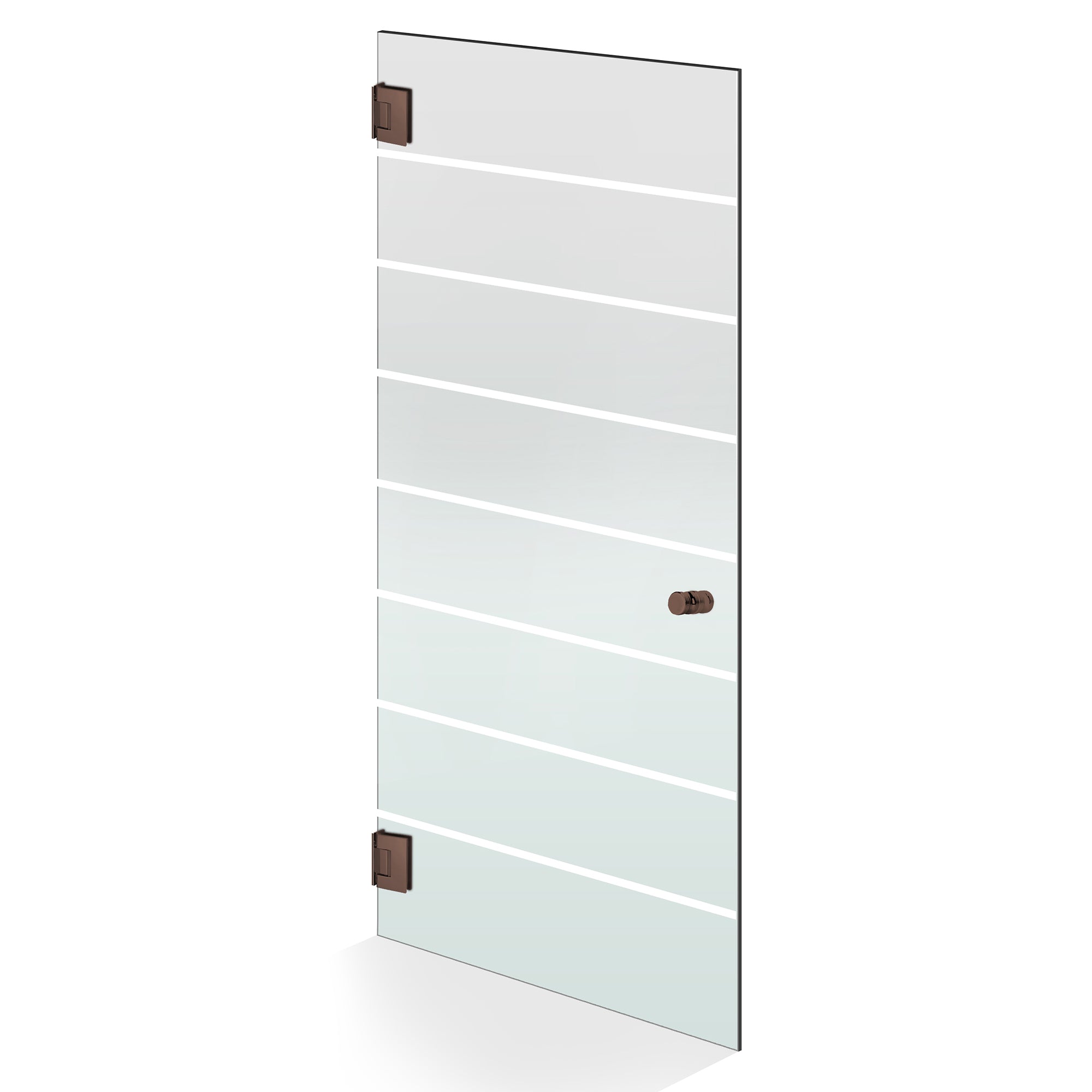 Hinged glass door copper, #Satiné