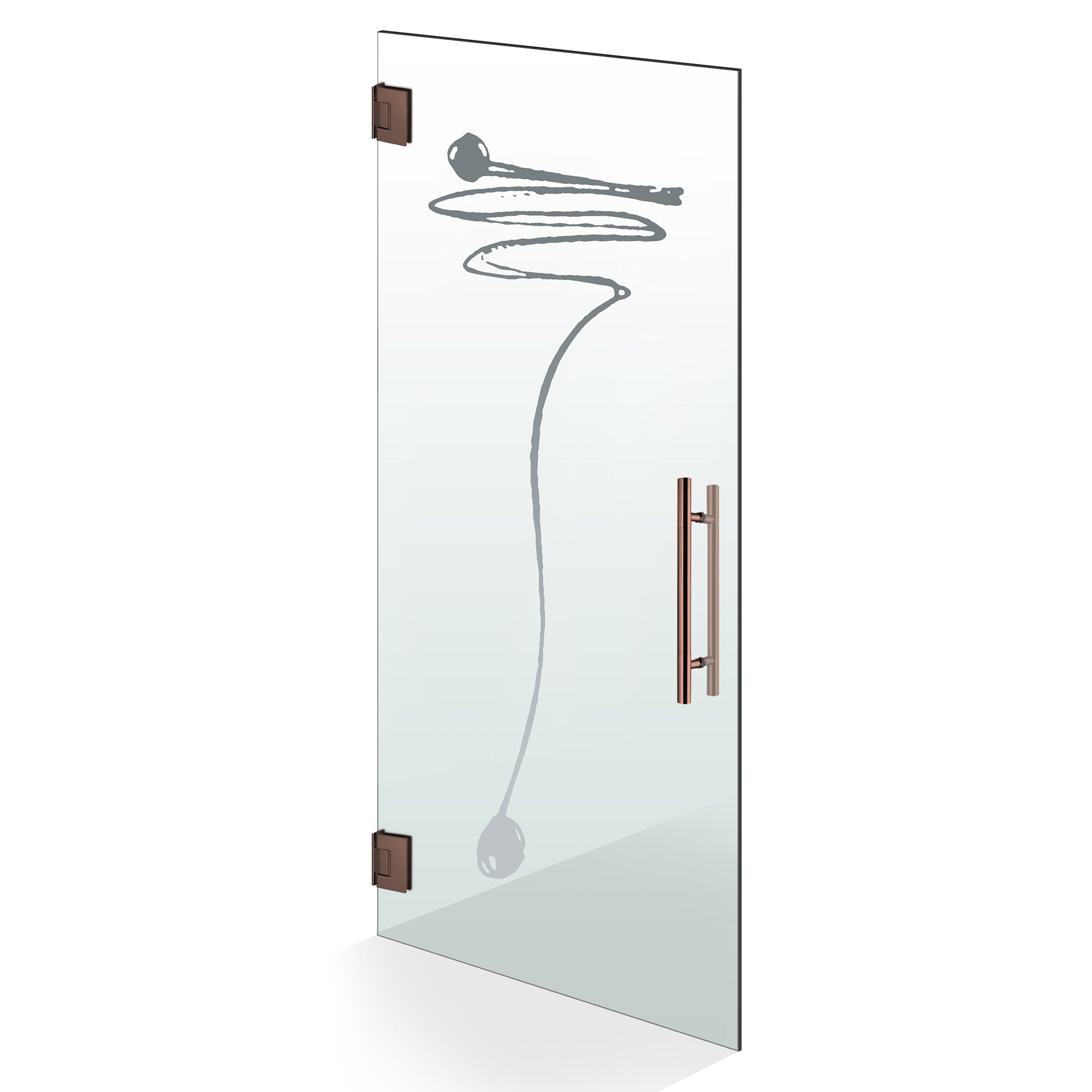 Hinged glass door copper, #Clear