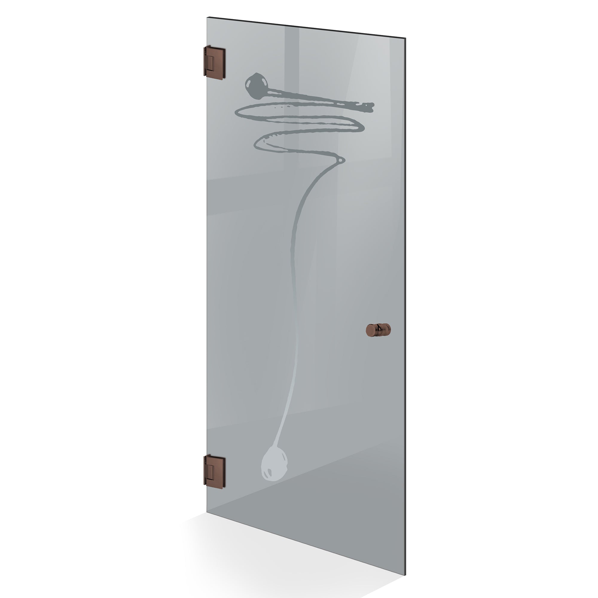 Hinged glass door copper, #Grey