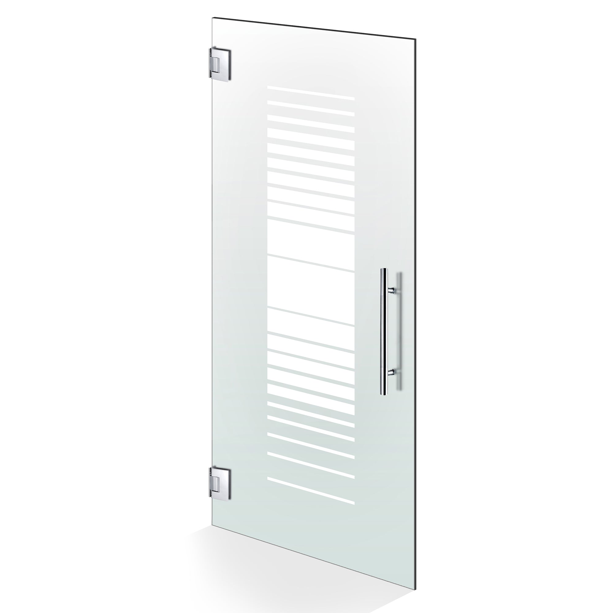 Hinged glass door stainless steel, #Satiné