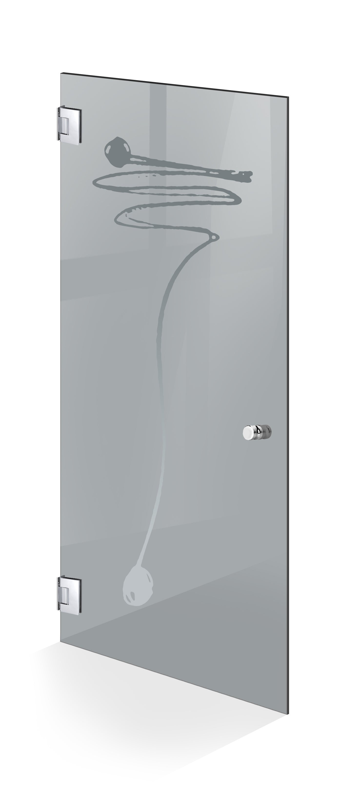 Hinged glass door stainless steel, #Grey
