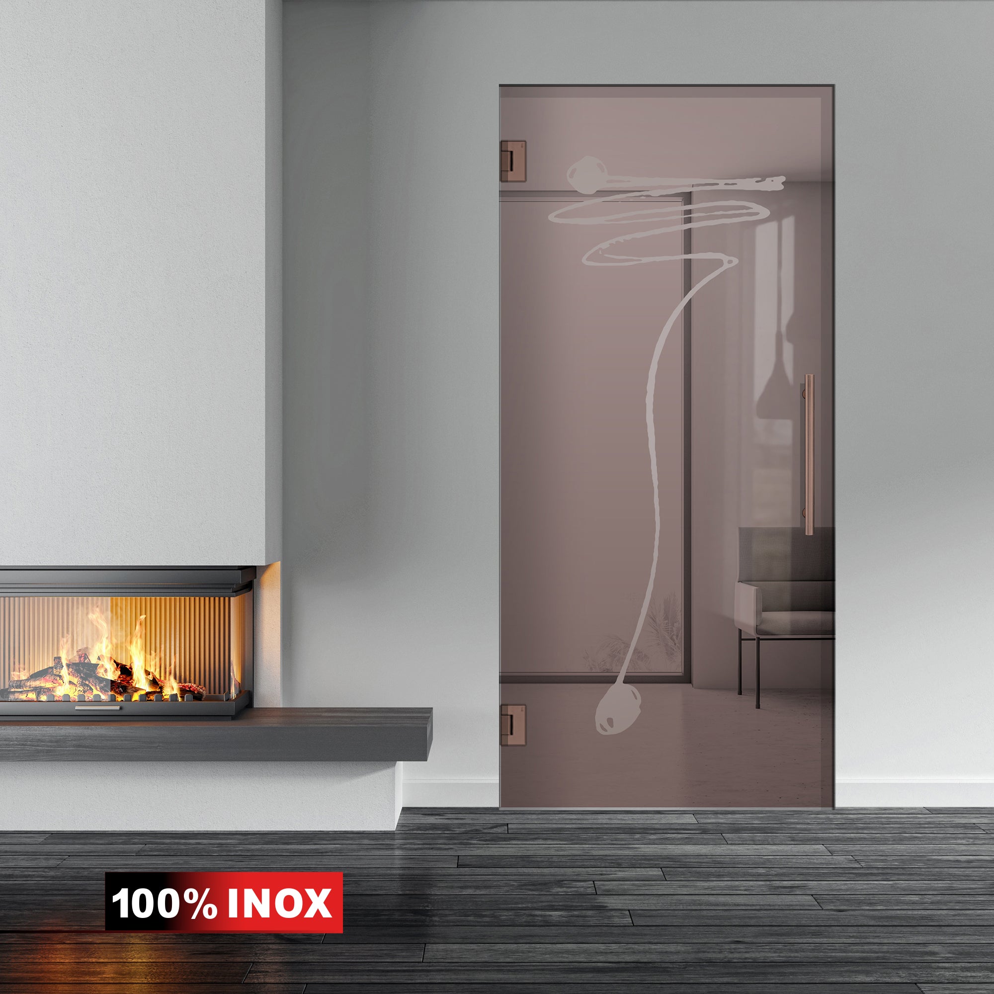 Hinged glass door copper, #Bronze