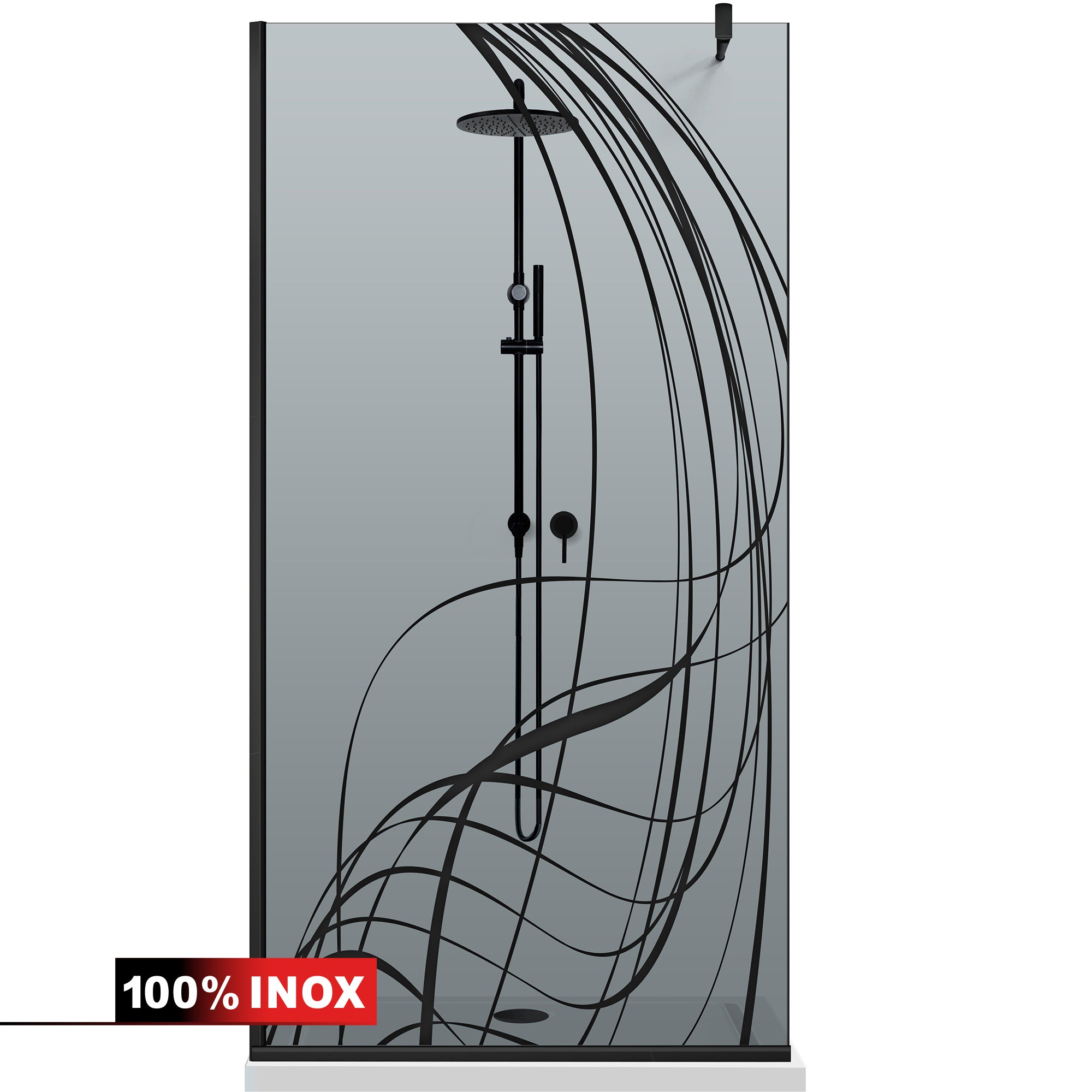 Paravan dus Walk-in, Perete dus Negru, #Gri