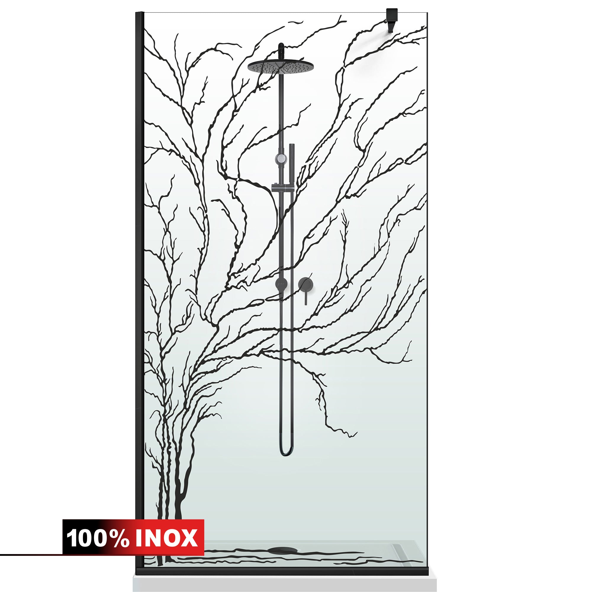 Shower Screens Walk-in, Black Shower Wall, #Clear #Víztiszta