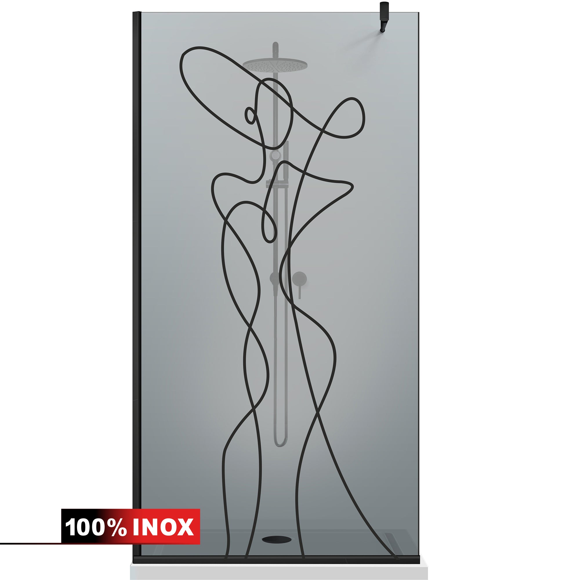 Shower Screens Walk-in, Black shower wall, #Grey #Grey