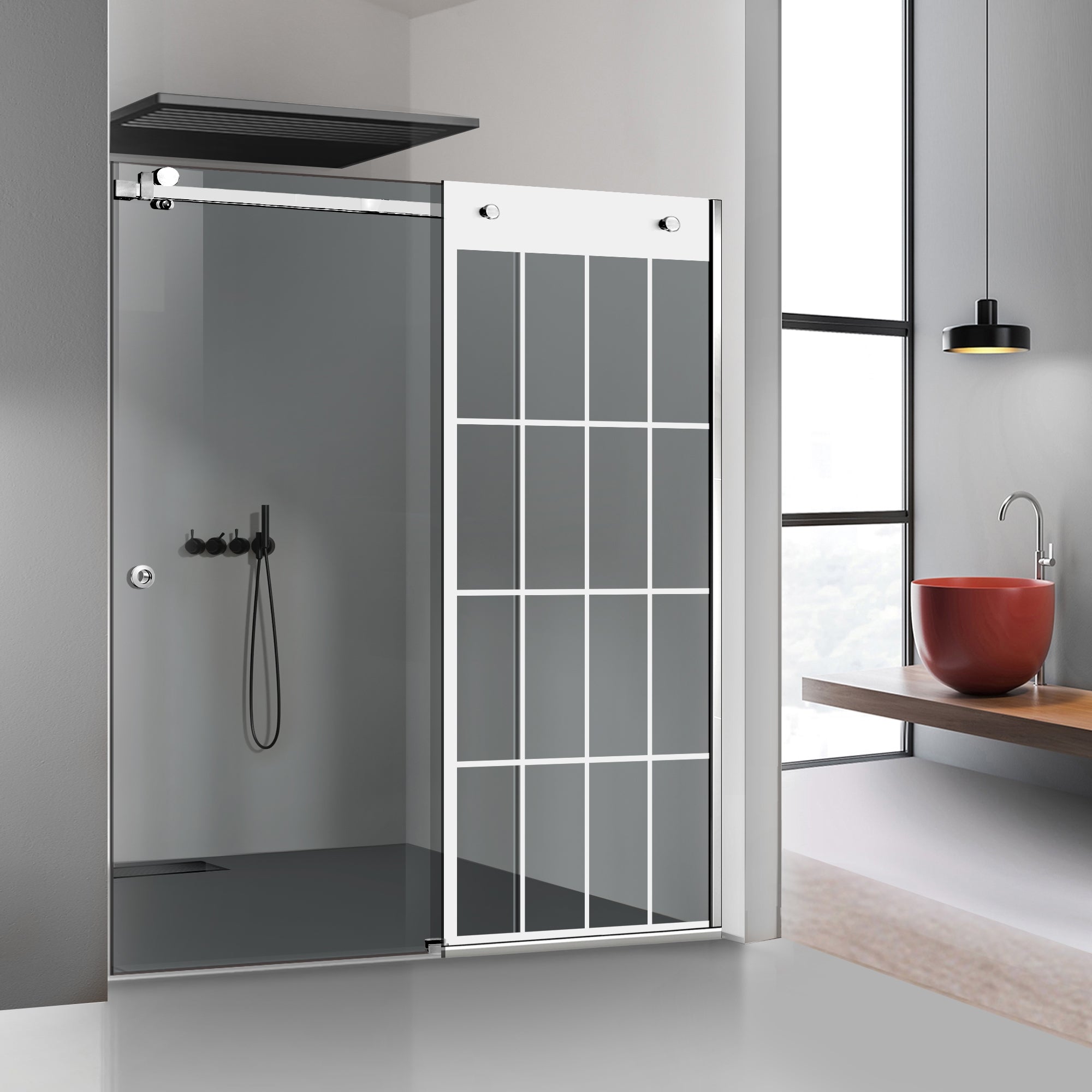 Shower wall, Shower Doors, Shower Screens #Grey