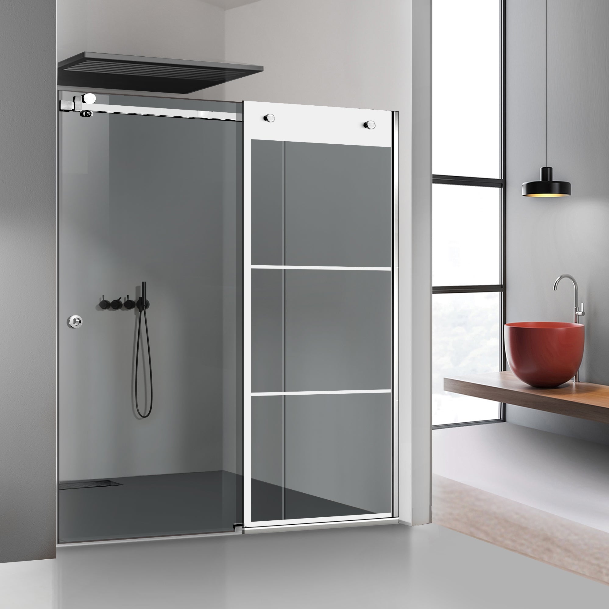 Shower wall, Shower Doors, Shower Screens #Grey