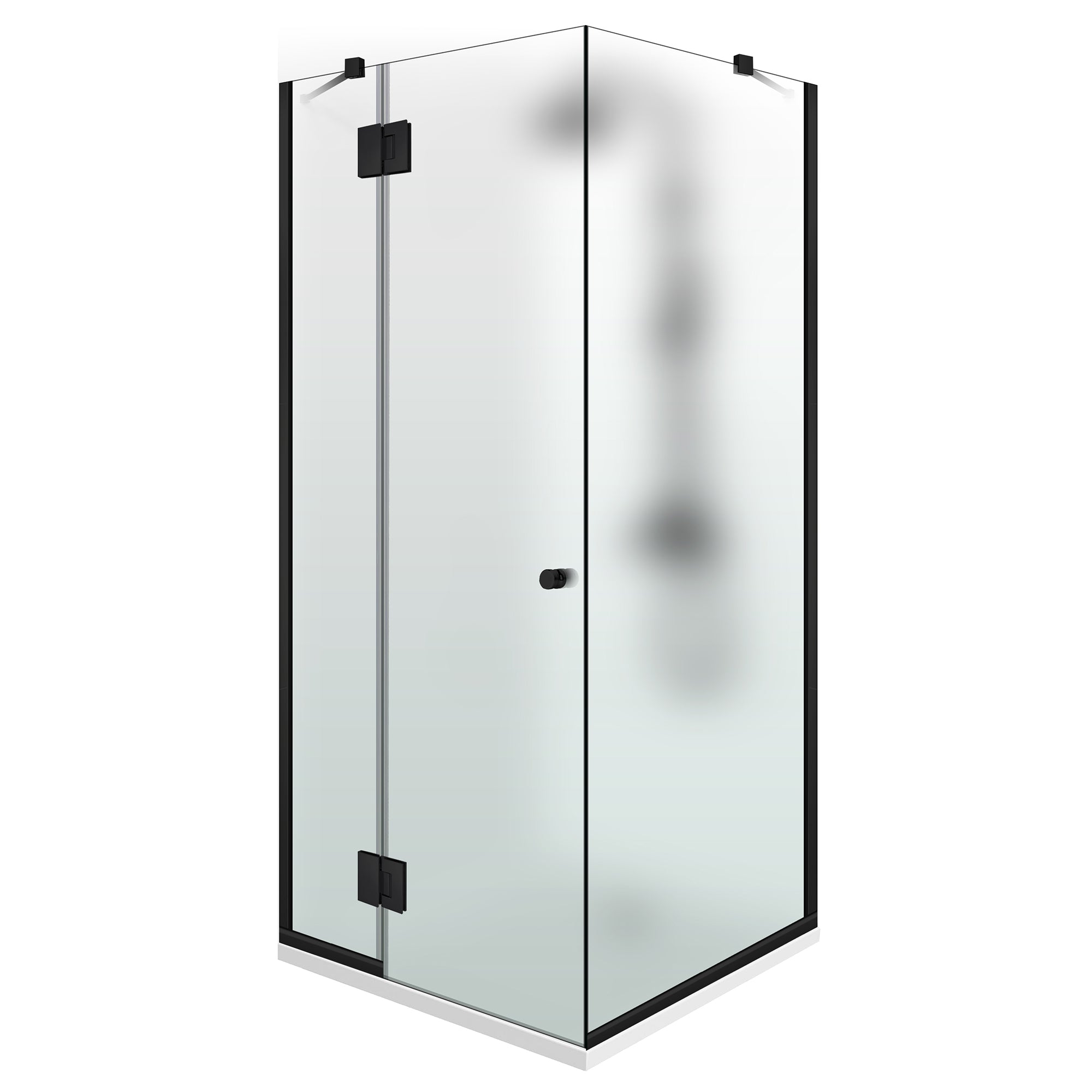 3-panel shower enclosure with hinged door