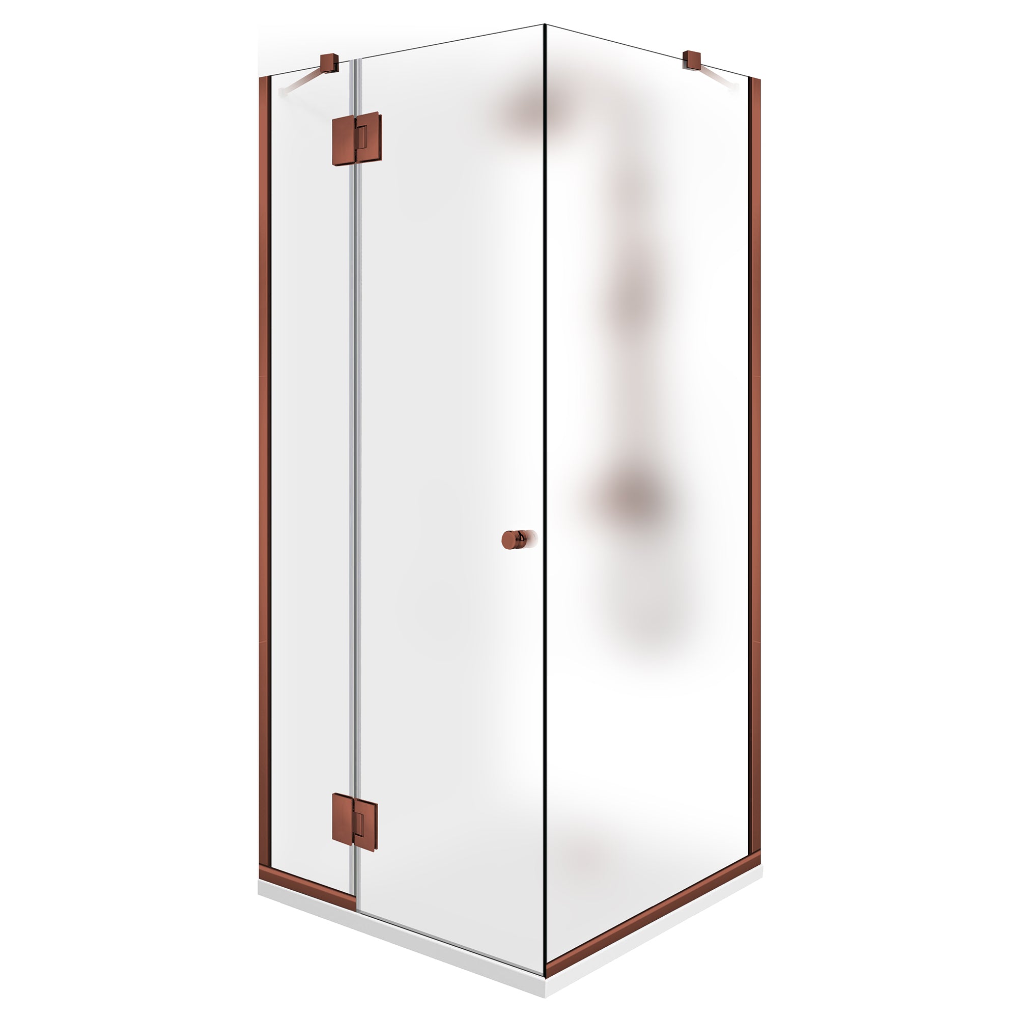 3-panel shower enclosure with hinged door