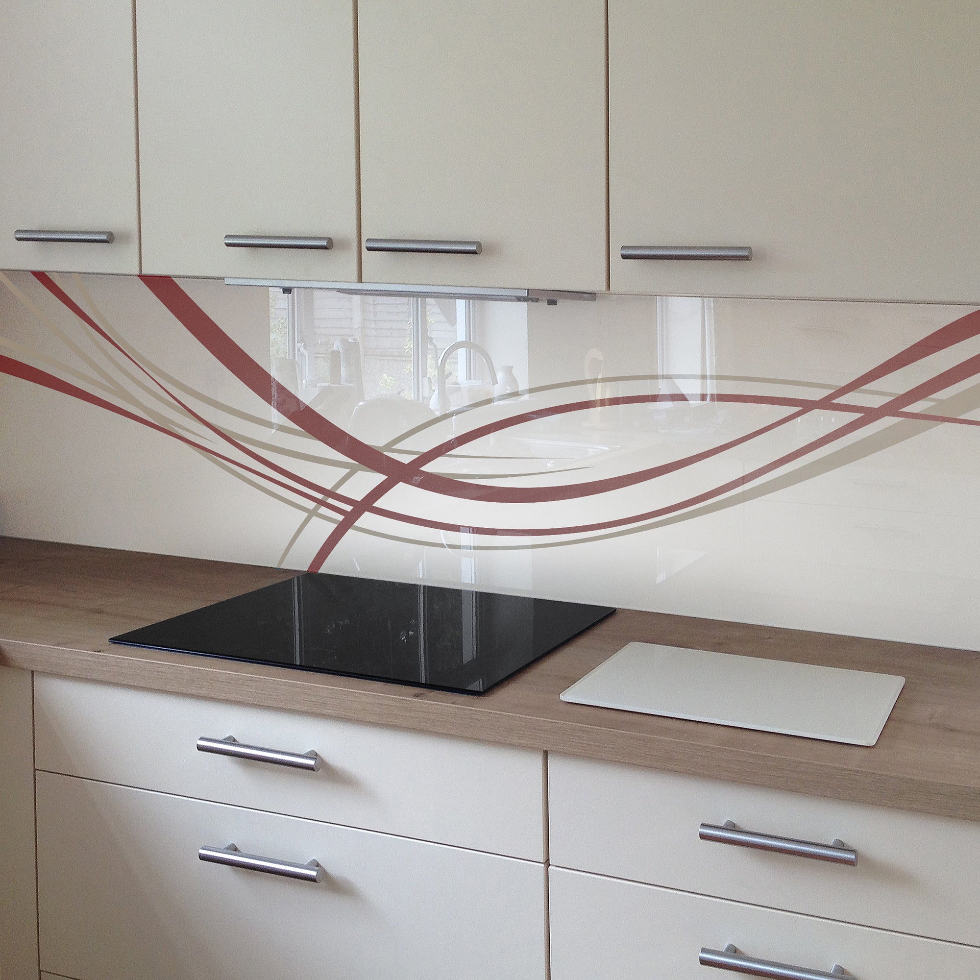 Painted kitchen glass cladding #104c