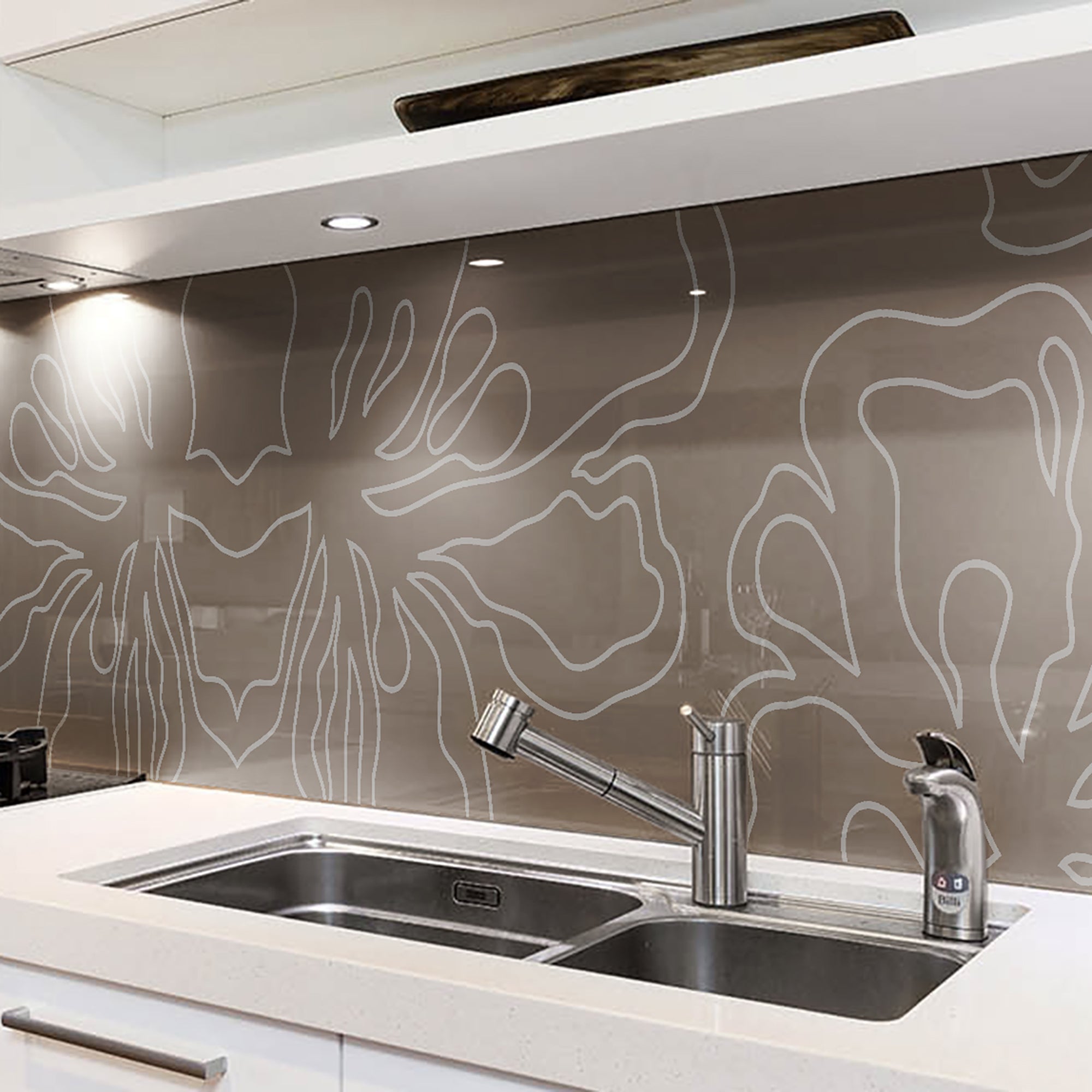 Painted glass kitchen cladding #10d