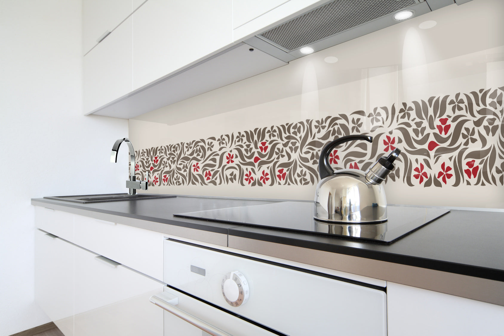 Painted glass kitchen wall cladding #394