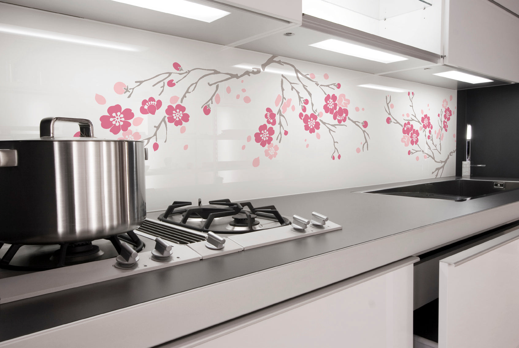 Painted glass kitchen cladding #3j