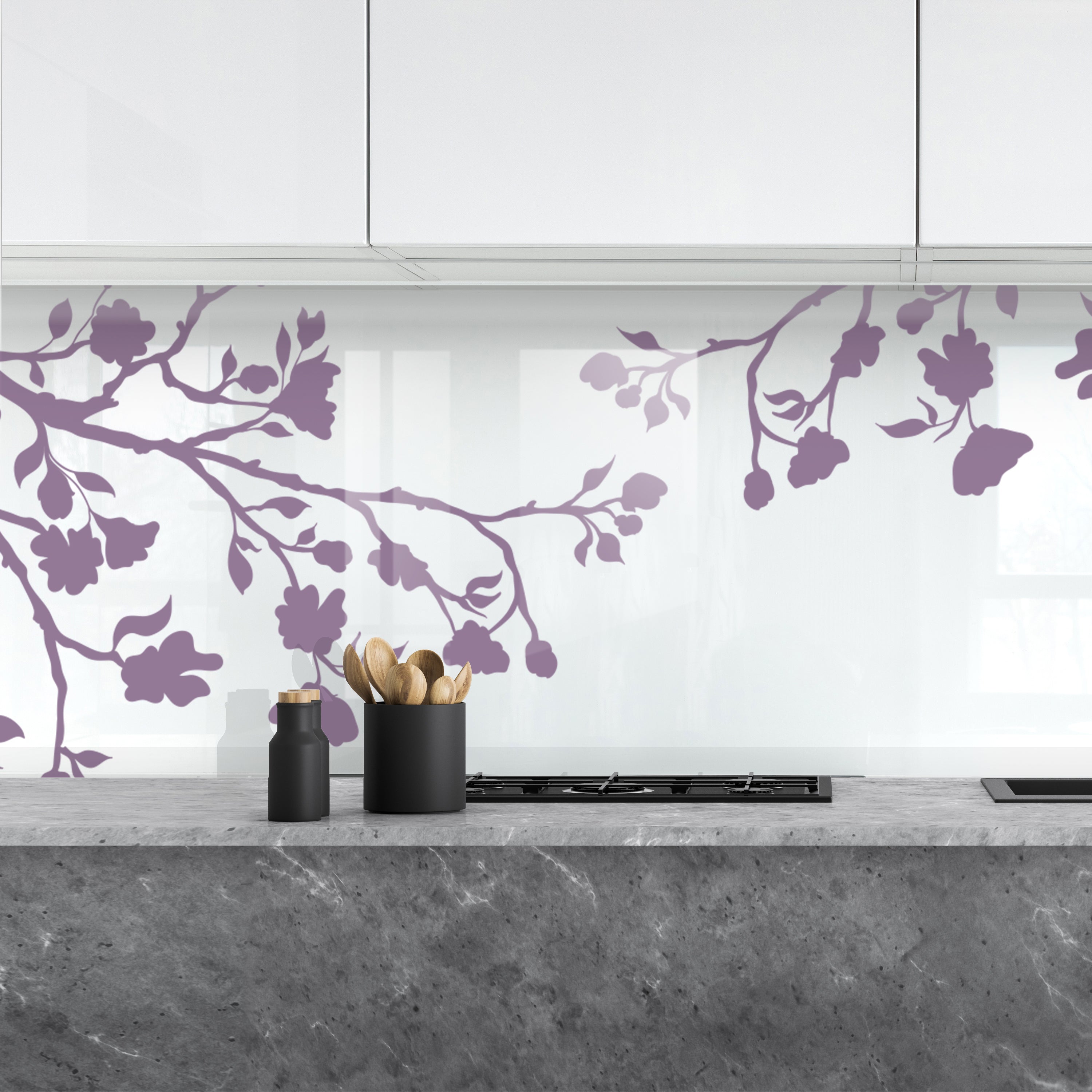 Painted kitchen glass cladding #476