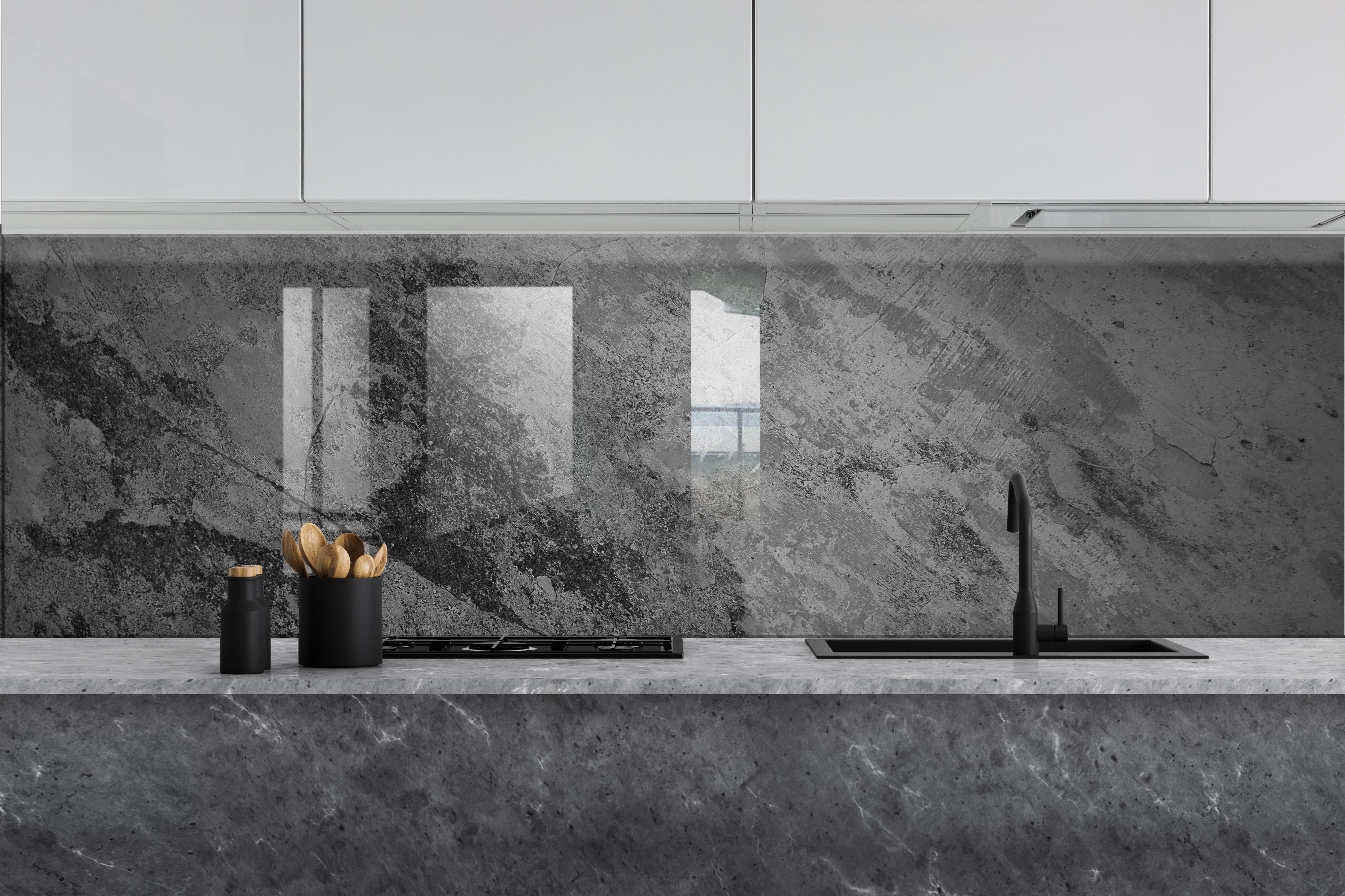 Printed glass kitchen splashback #516