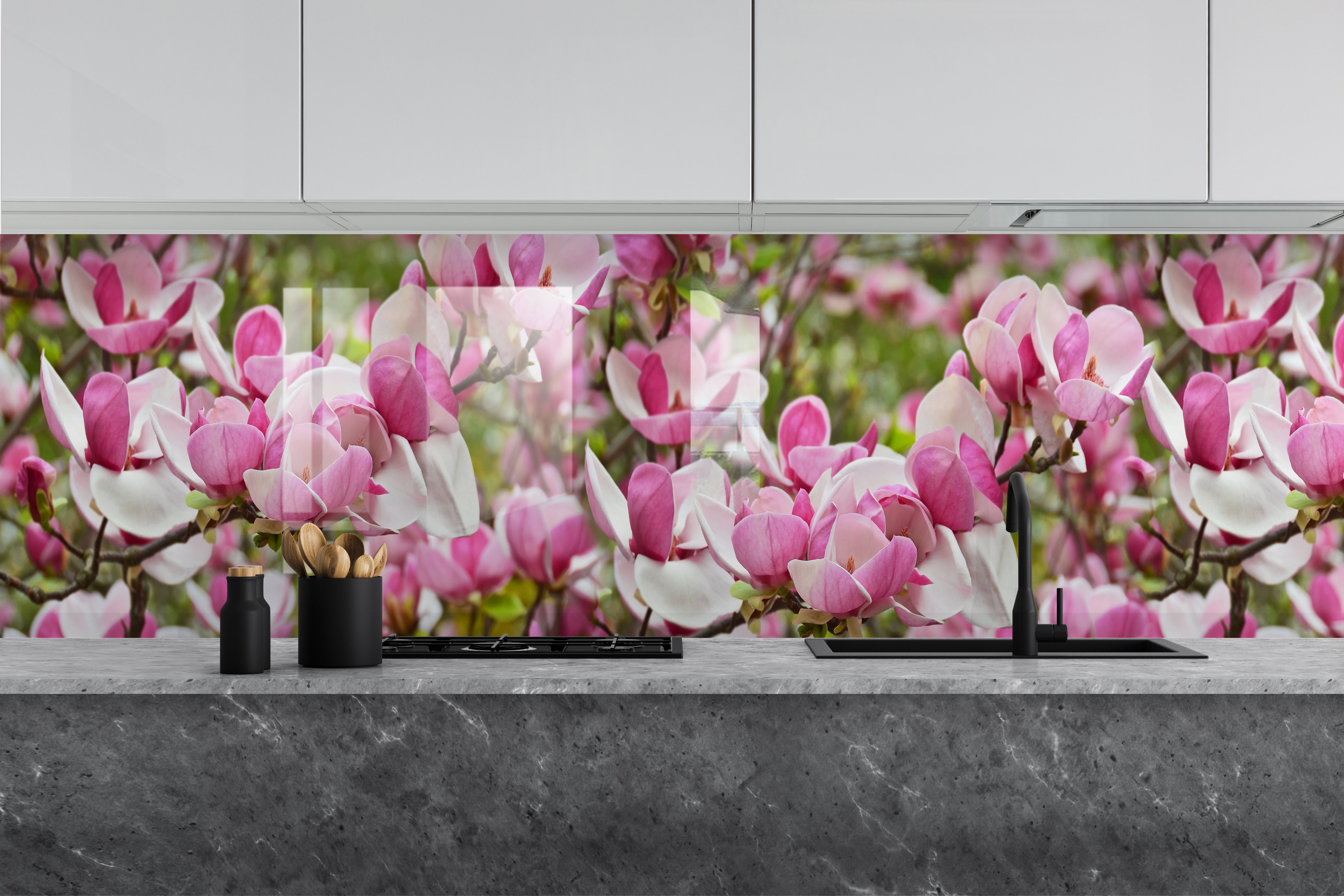 Painted glass kitchen splashback #547