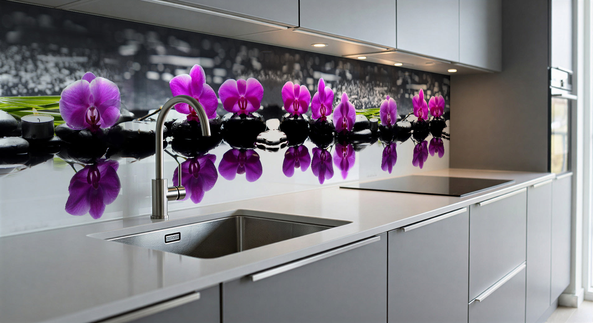 Painted kitchen glass cladding #599