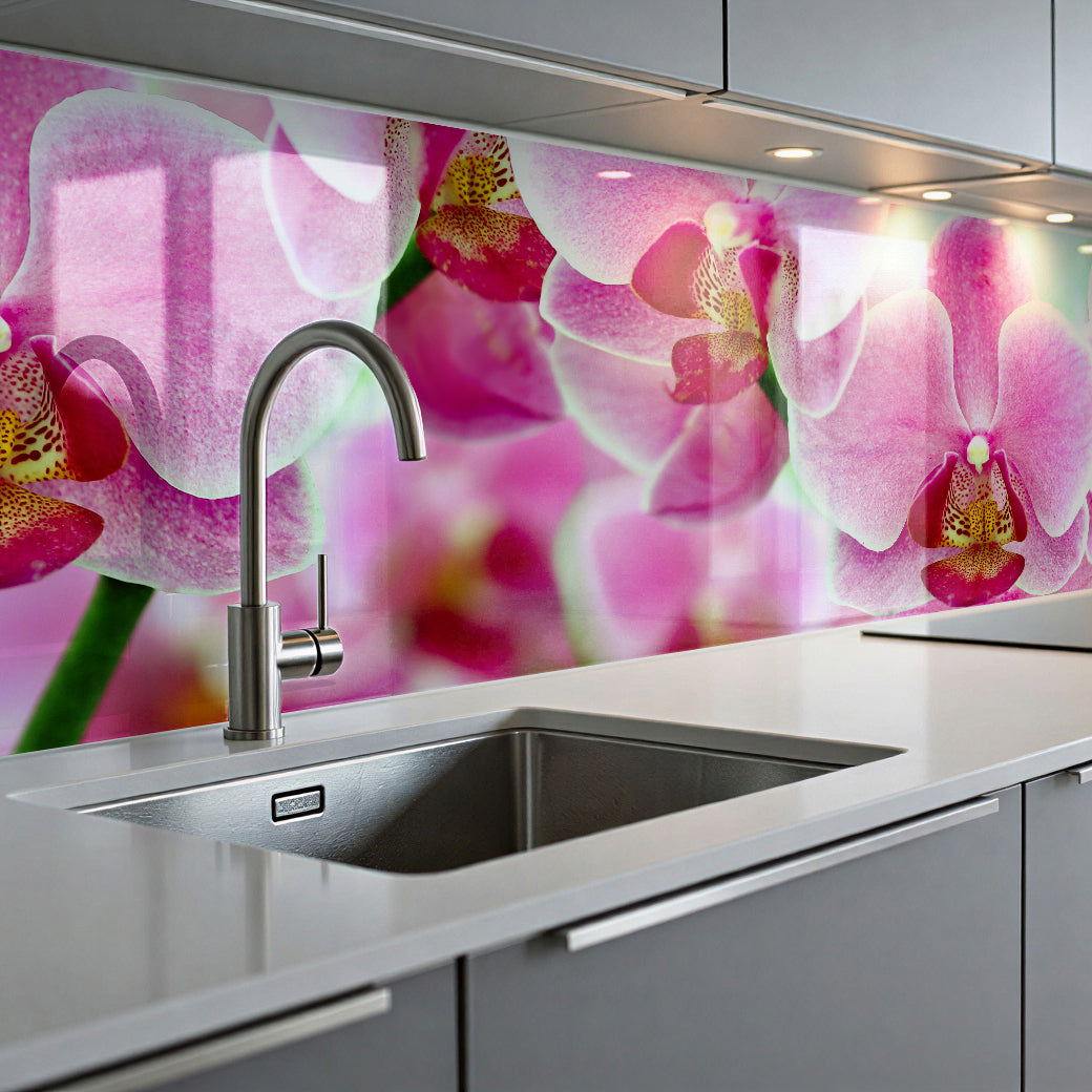 Painted kitchen glass cladding #600
