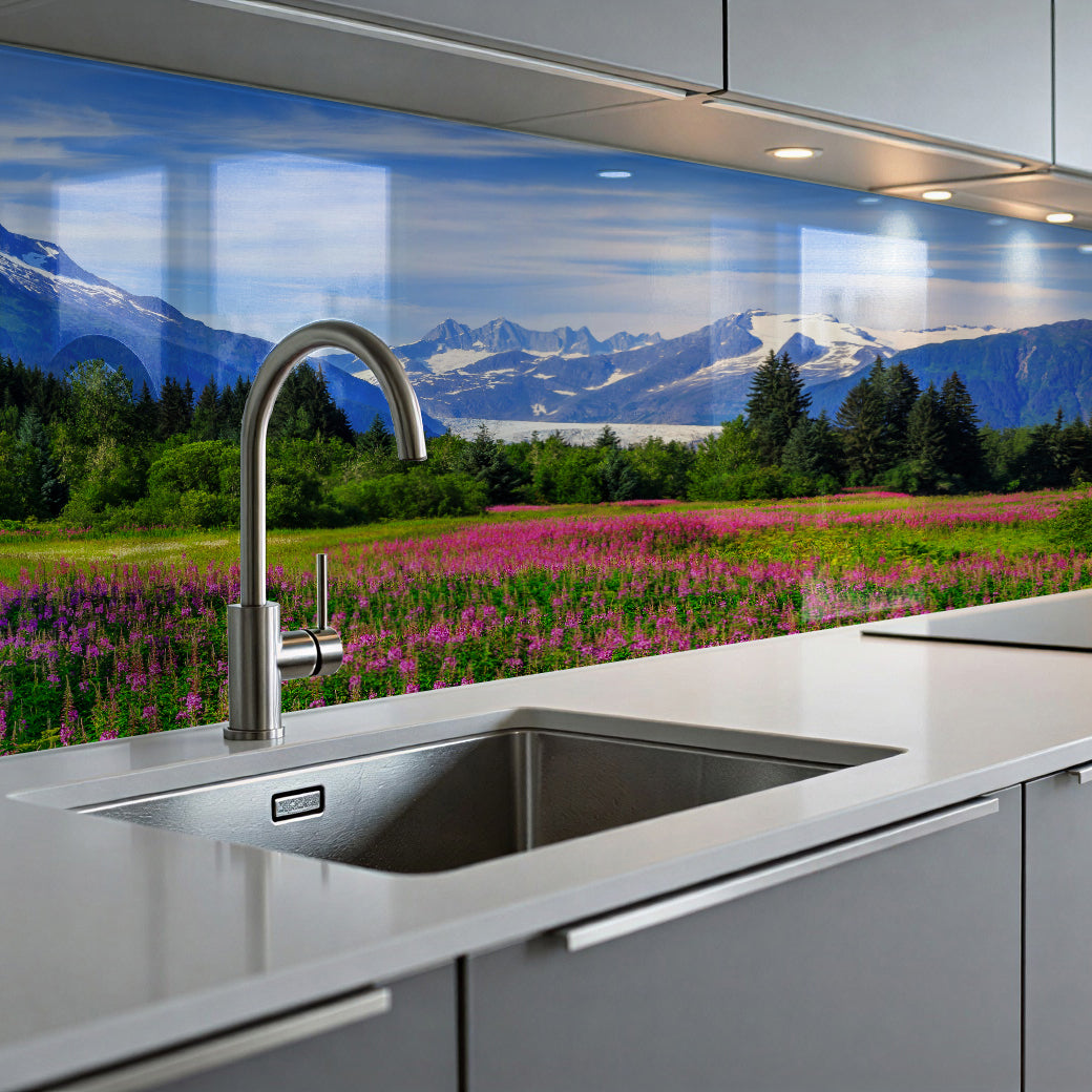 Painted glass kitchen splashbacks #610