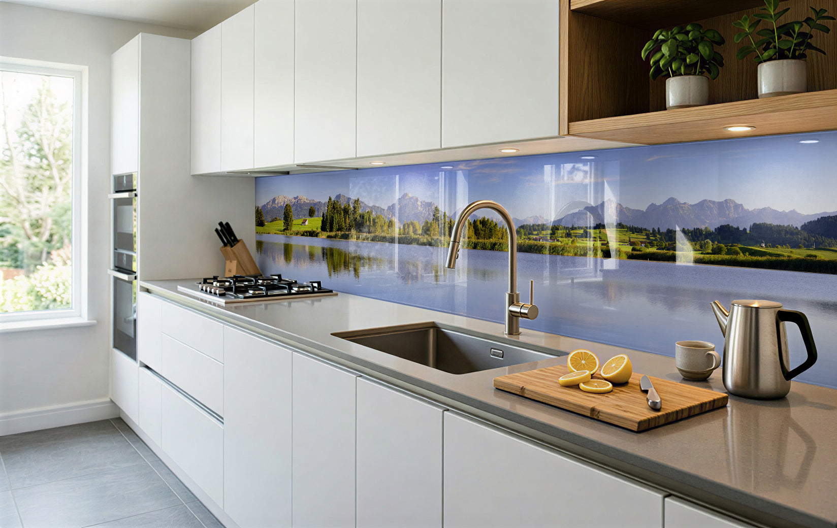 Painted glass kitchen splashbacks #611