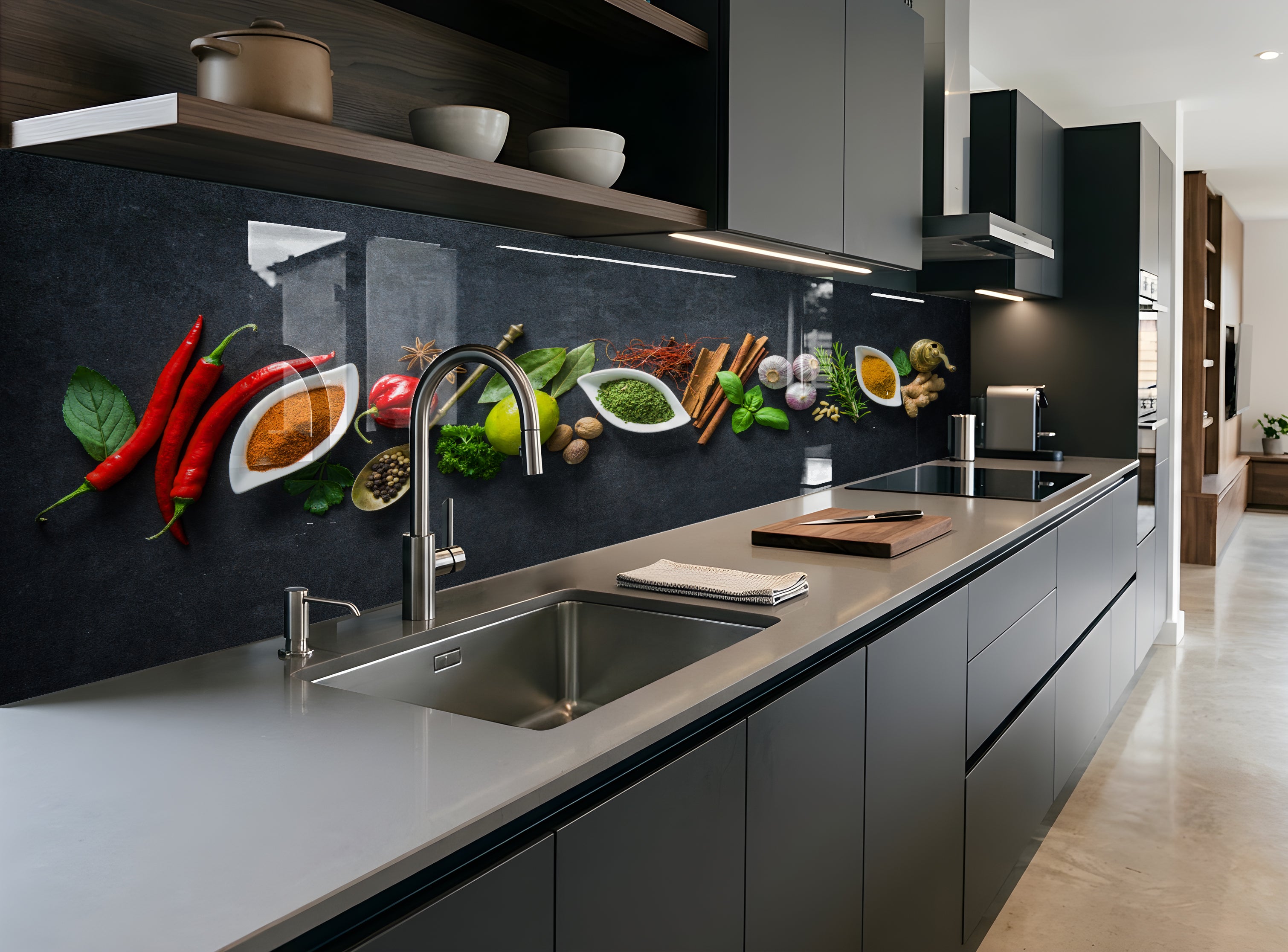 Painted glass kitchen splashbacks #628