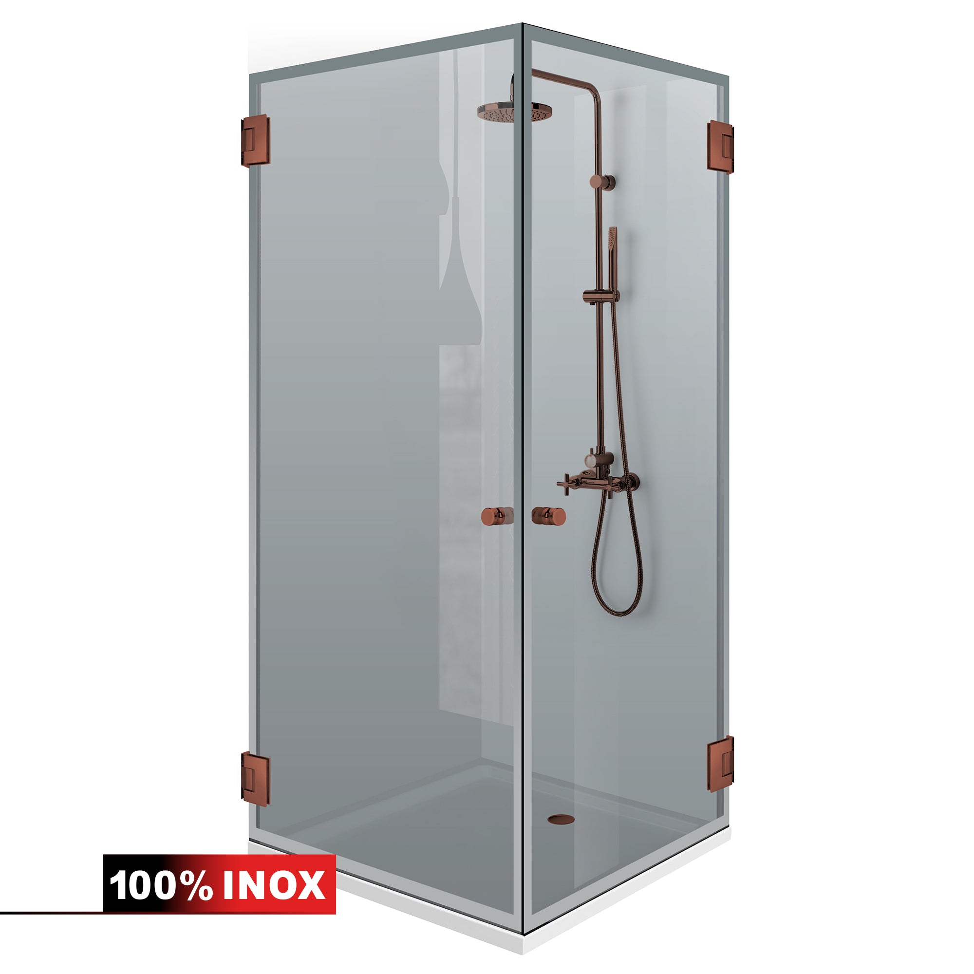 Shower enclosure with hinged door #Grey