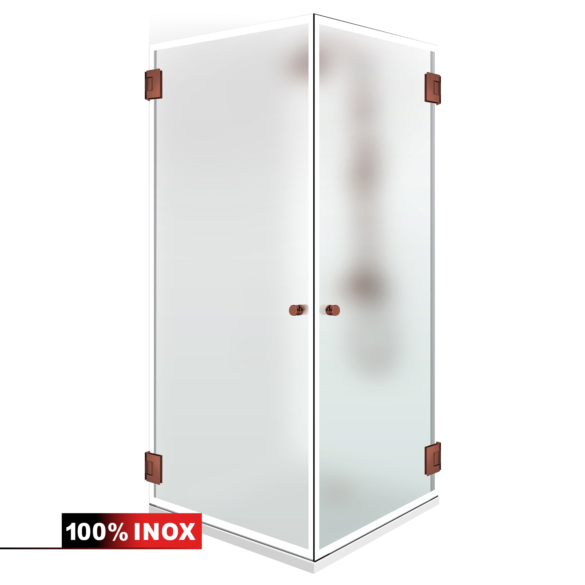 Shower enclosure with hinged door #Satiné