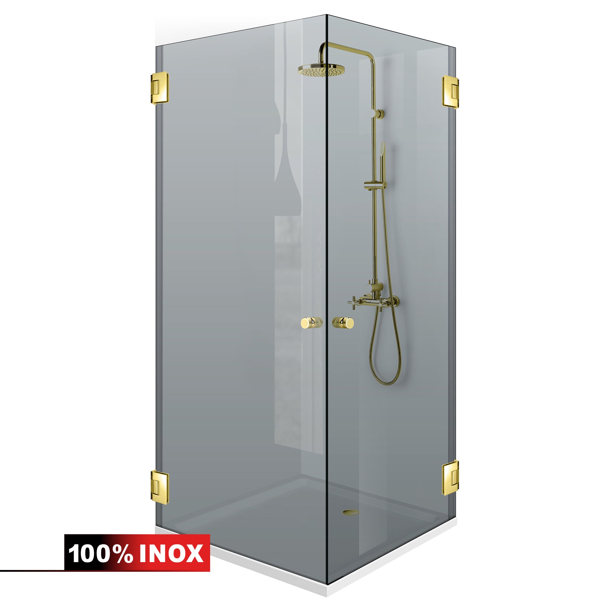 Shower enclosure with hinged door #Grey