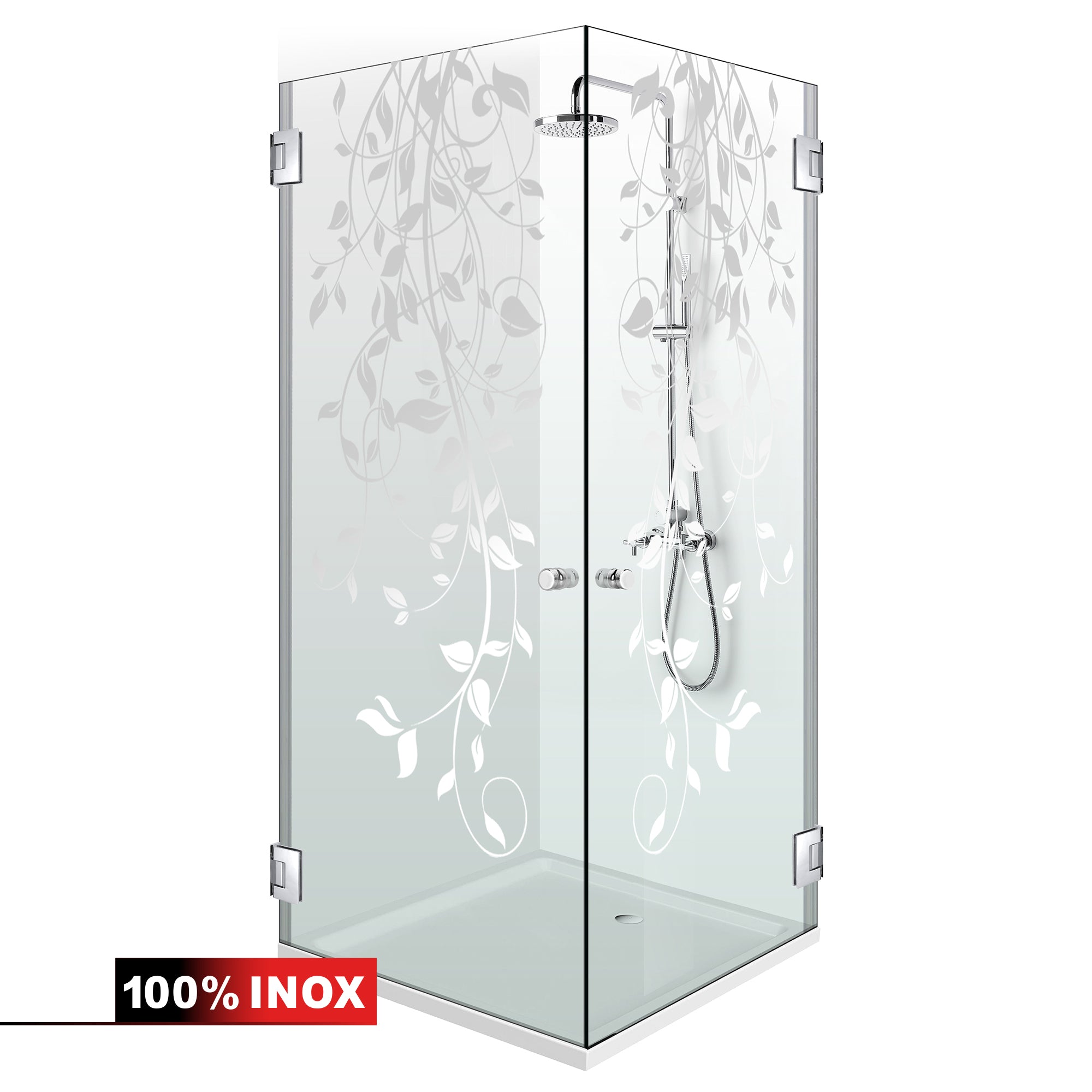 Shower enclosure with hinged door #Clear