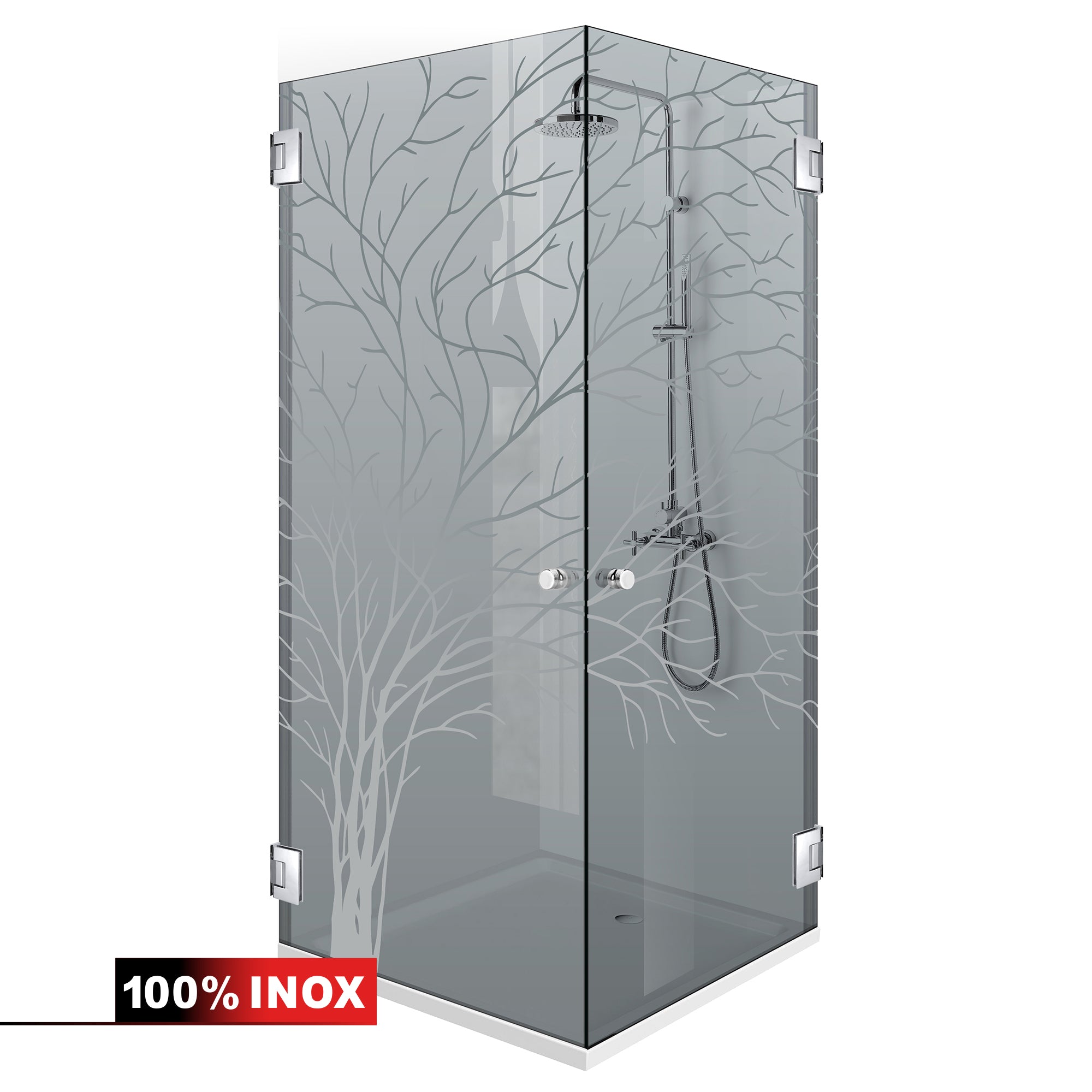 Shower enclosure with hinged door #Grey