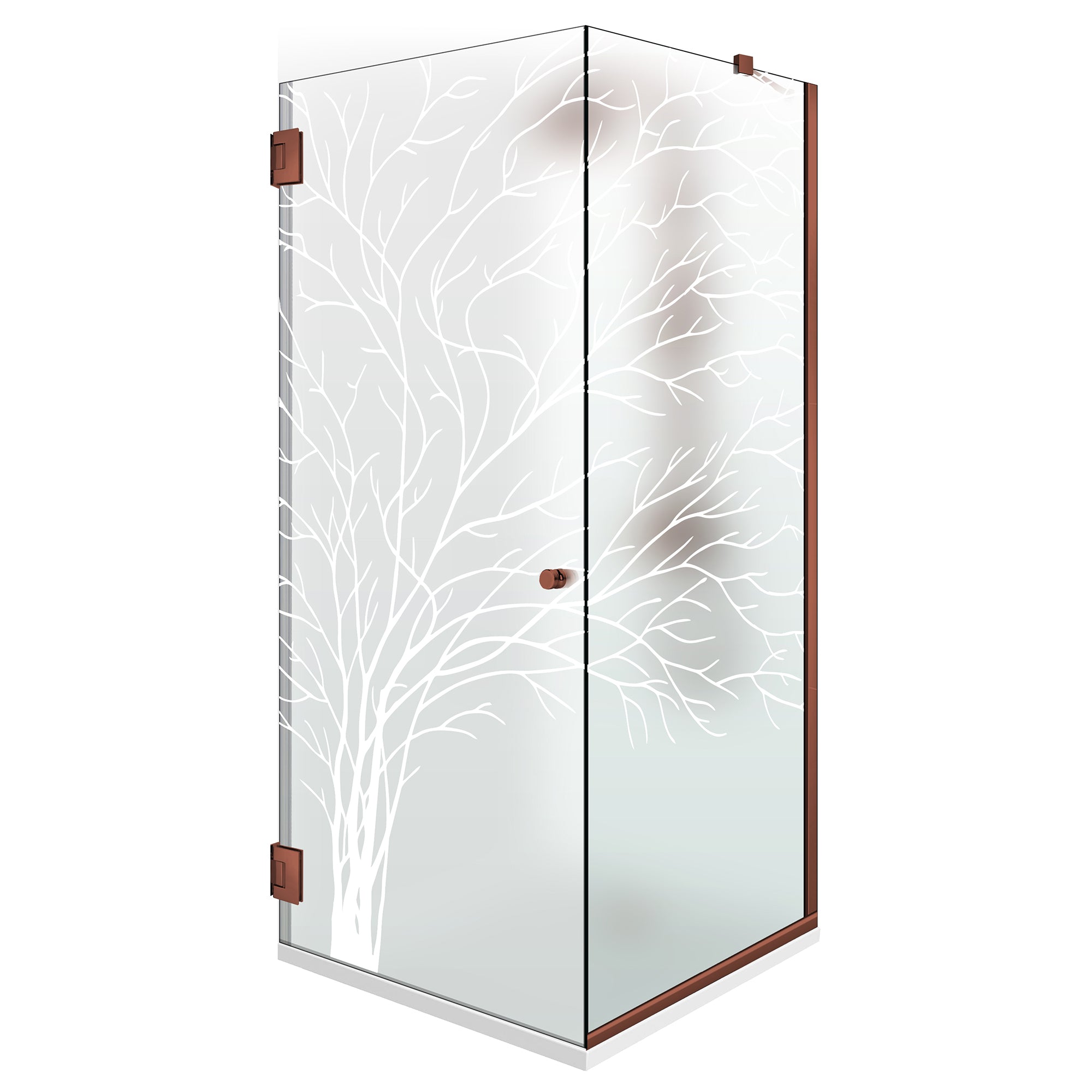 Shower enclosure with hinged door #Satiné