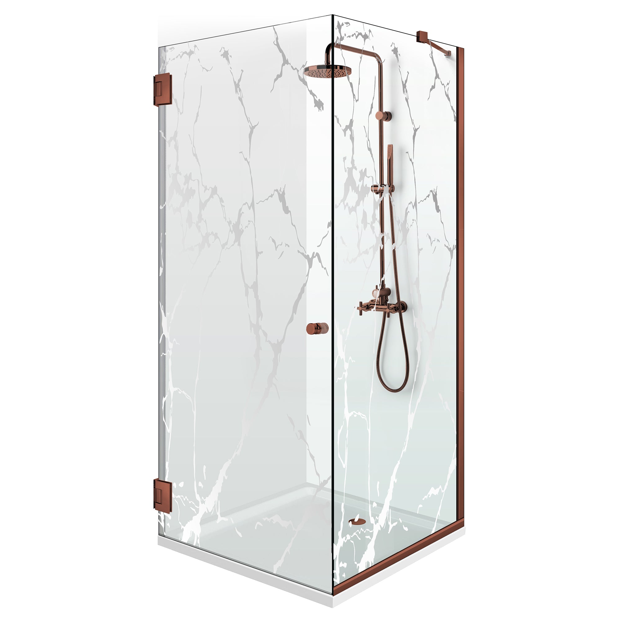 Shower enclosure with swing door #Clear